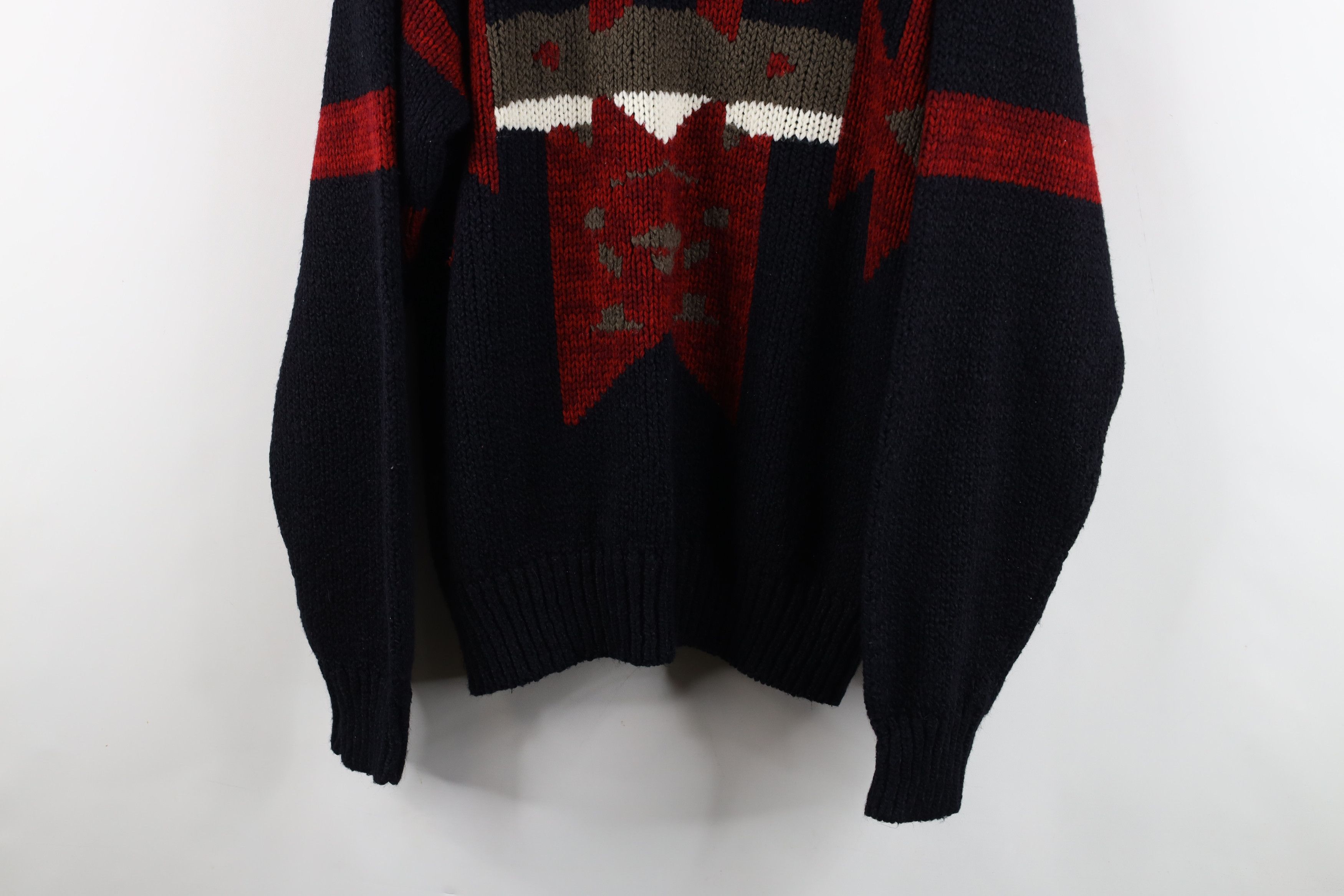 Vintage Vintage 90s Streetwear Geometric Chunky Knit Sweater USA Size L / US 10 / IT 46 - 3 Thumbnail