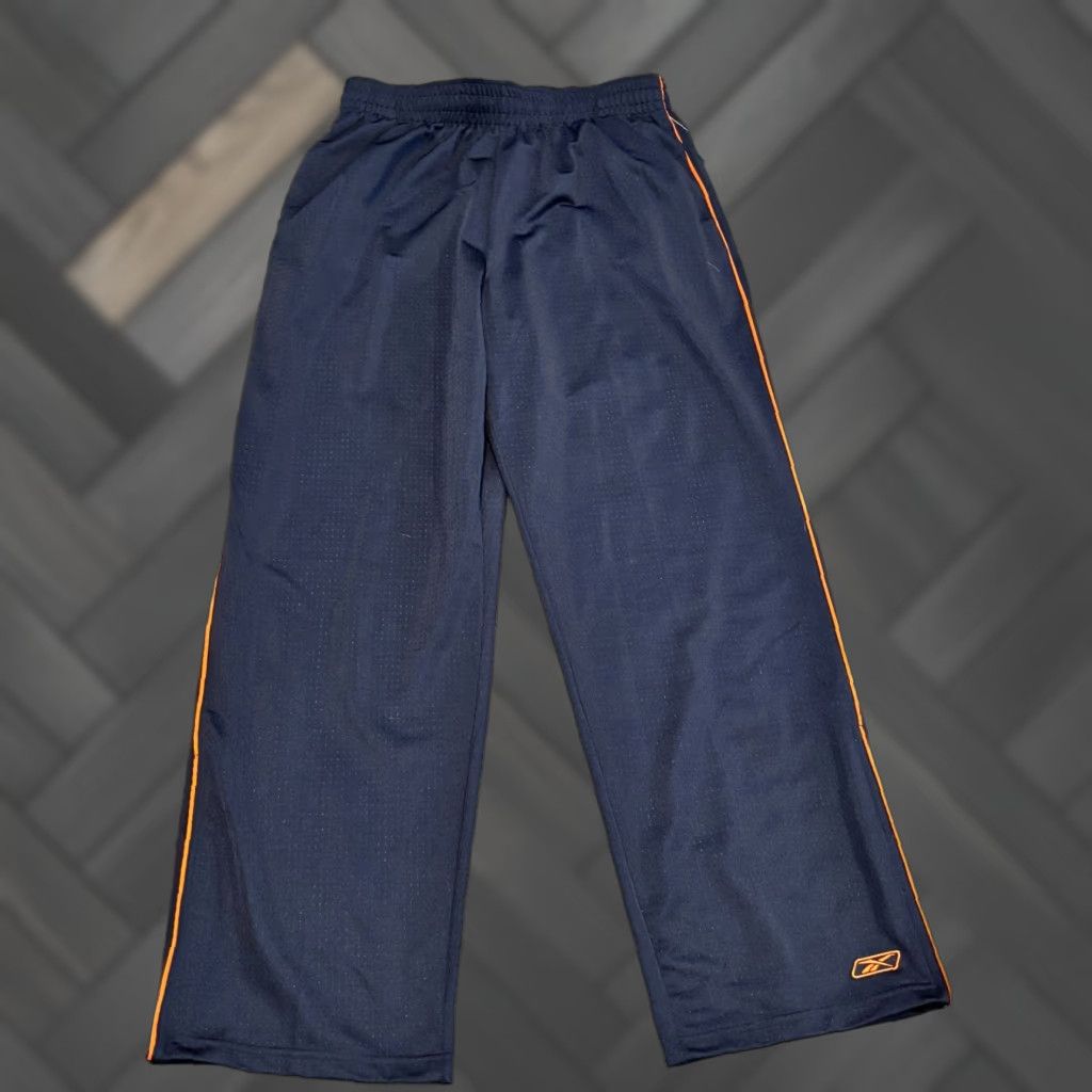 Reebok NWT Reebok Pants Mens Large Athletic Track Navy Blue Lined Elastic Waist Active Size US 33 - 1 Thumbnail