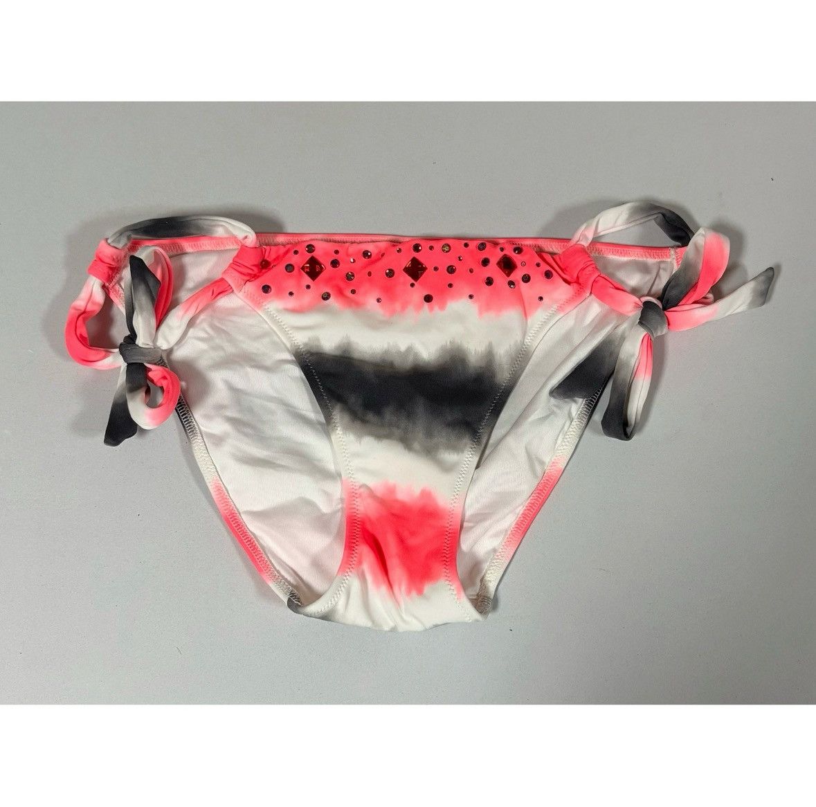 Victoria's Secret × Vintage Victoria’s Secret Tie Dye Diamond Bikini Bottoms Size S 🩷🤍🖤✨ Size ONE SIZE - 1 Thumbnail