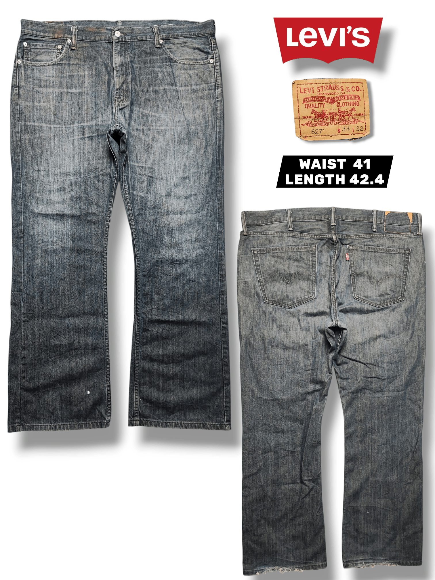 Levi's Vintage Levis 527 Slim Flared Bootcut Y2K SKATE 41x30 Size US 41 - 1 Thumbnail
