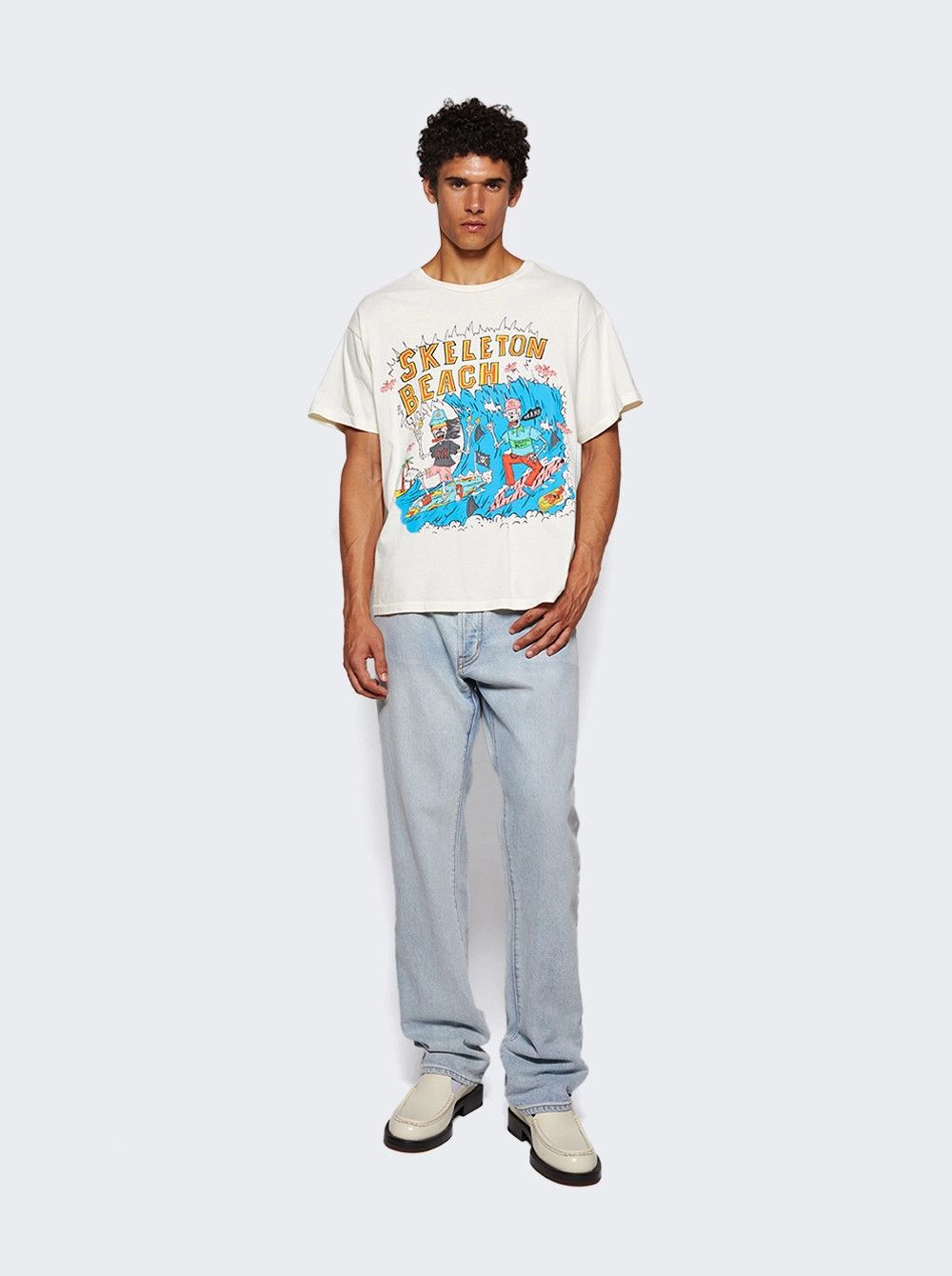 Gallery Dept. o1mle0226 Skeleton Beach Surf T-Shirt in White Size US XS / EU 42 / 0 - 5 Thumbnail
