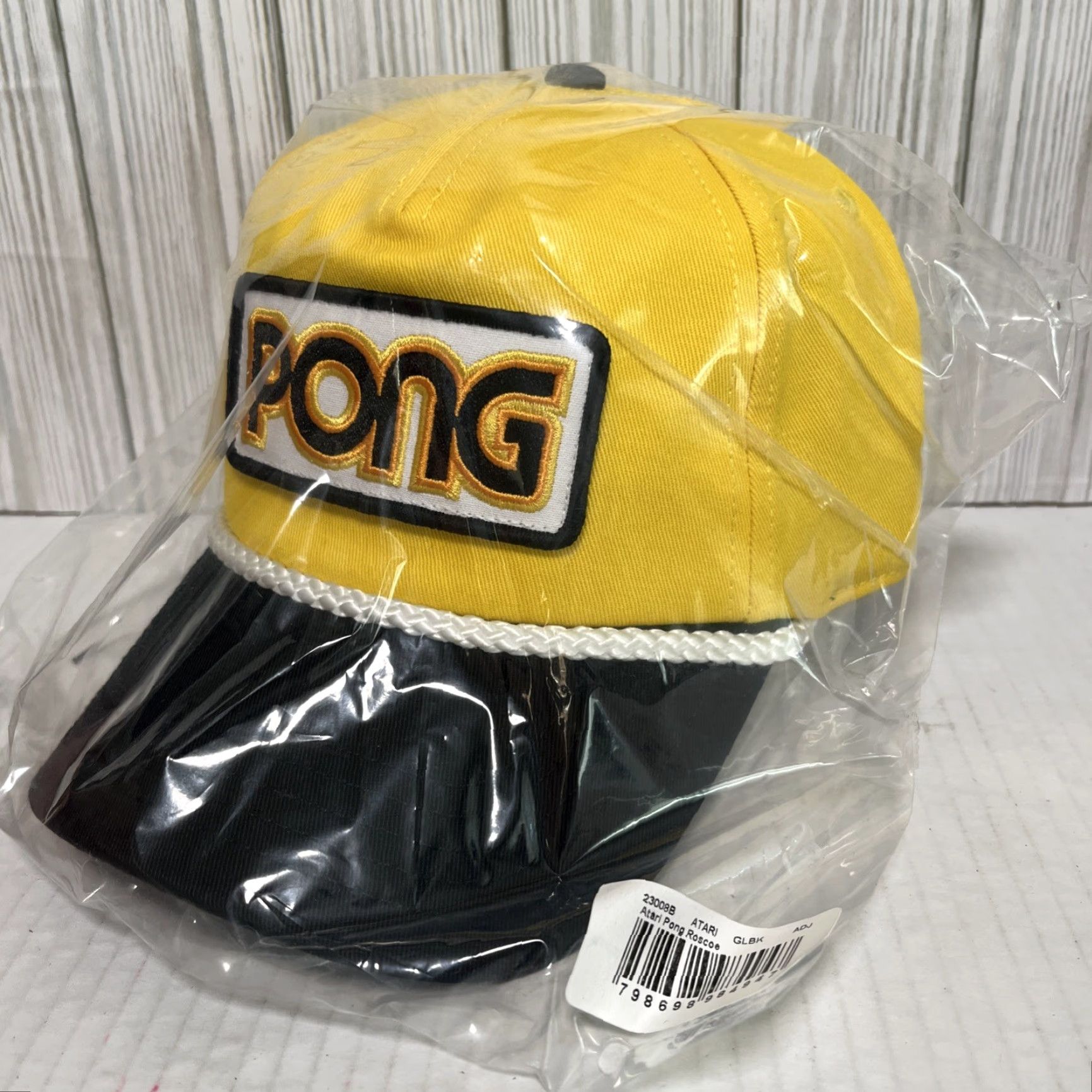 American Needle PONG Hat Cap Snap Back Atari Retro Video Game Rope Patch Black Yellow Adjustable Men One Size Size ONE SIZE - 4 Thumbnail