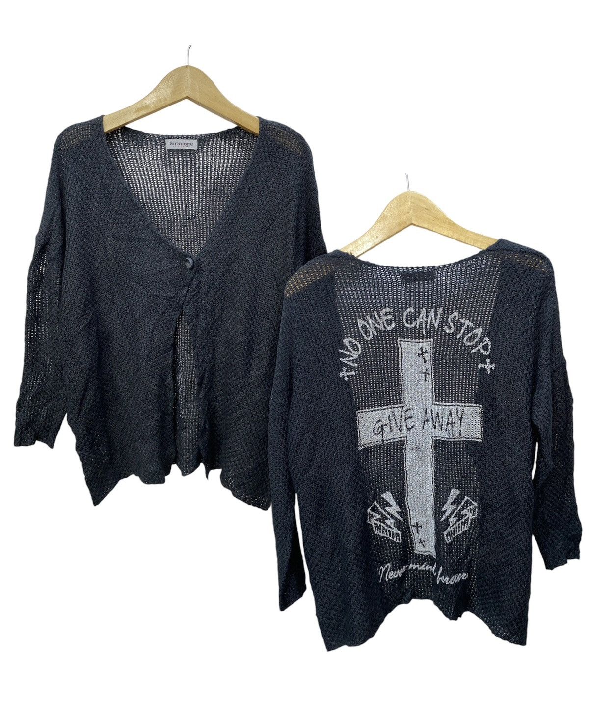 Hysteric Glamour × If Six Was Nine × Japanese Brand open knit cardigan sirmione cross gothic style Size US M / EU 48-50 / 2 - 1 Thumbnail