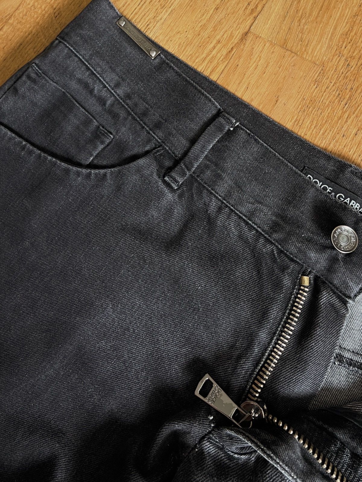 Dolce & Gabbana Dolce & Gabbana Side Stripe Black Denim Jeans Size US 33 - 10 Thumbnail