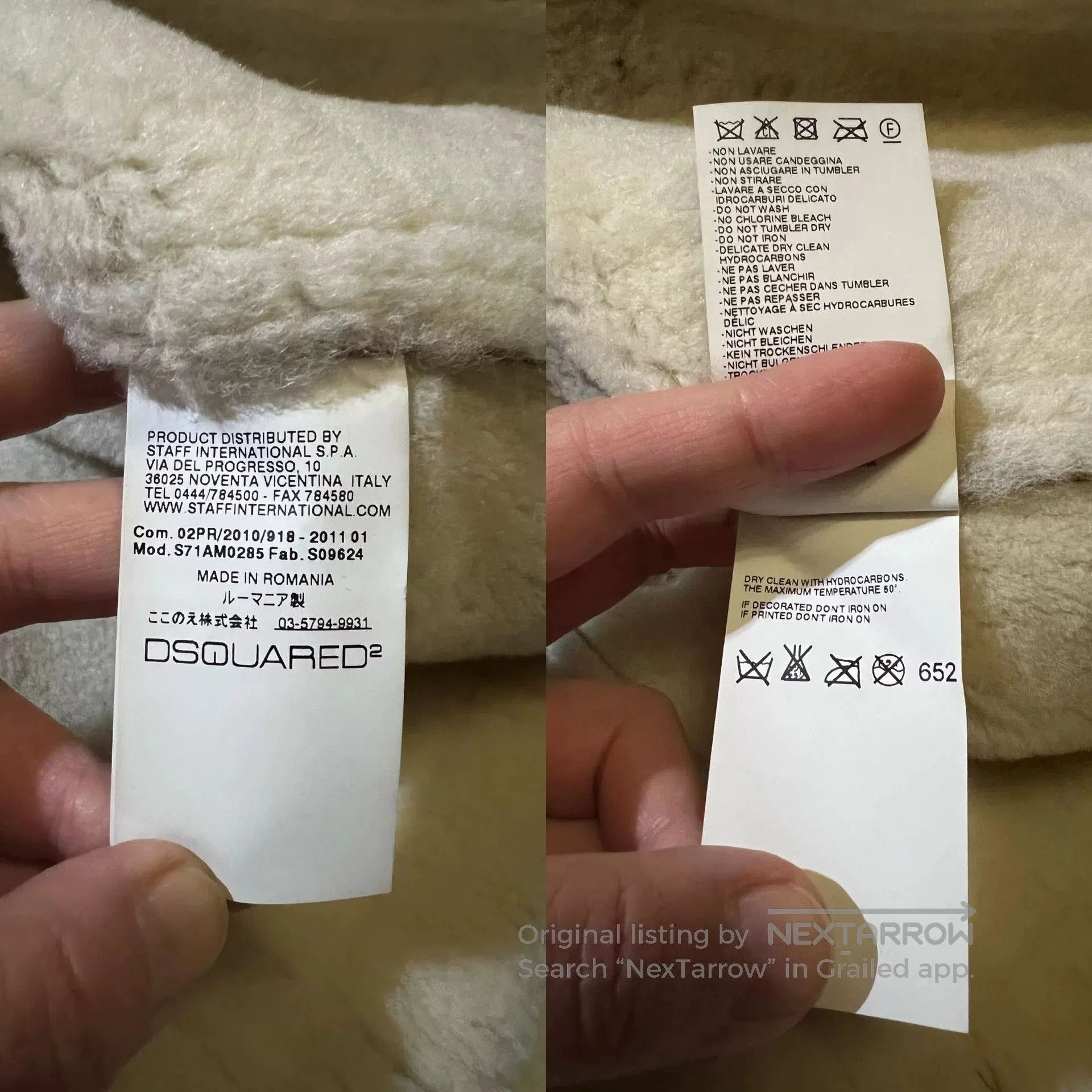 Dsquared2 dsquared2 shearling cotton jacket with sleeves. Size US XXL / EU 58 / 5 - 8 Thumbnail