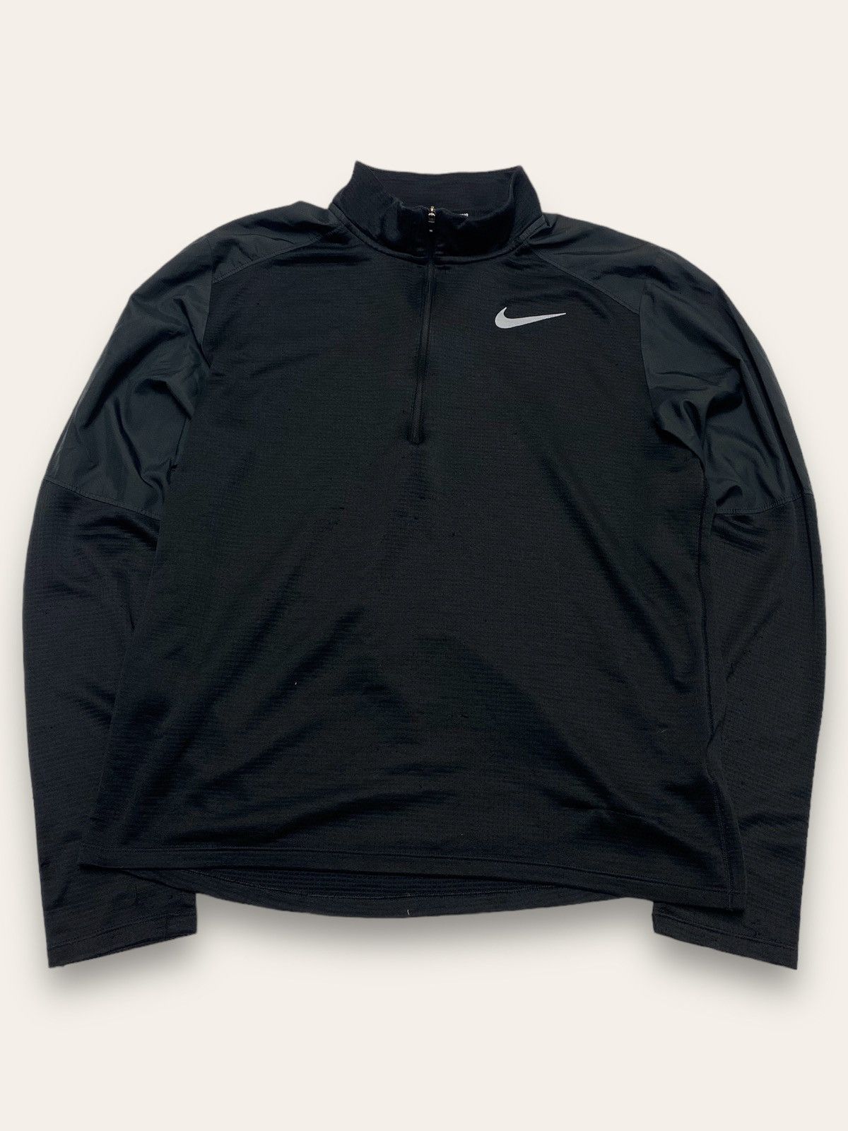 Nike 00s Vintage NIKE RUNNING 1/3 Zip Black Track Top Size US M / EU 48-50 / 2 - 1 Thumbnail