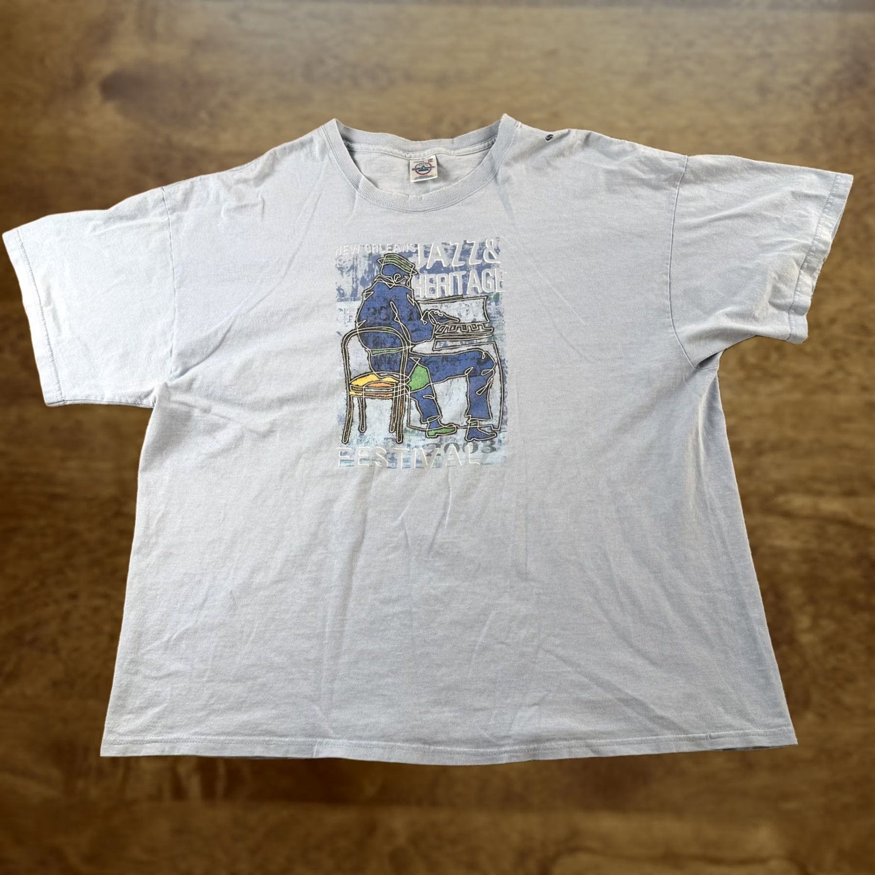 Delta VINTAGE New Orleans Jazz & Heritage Festival Shirt Mens 2XL Blue Tee T-Shirt Size US XXL / EU 58 / 5 - 1 Thumbnail