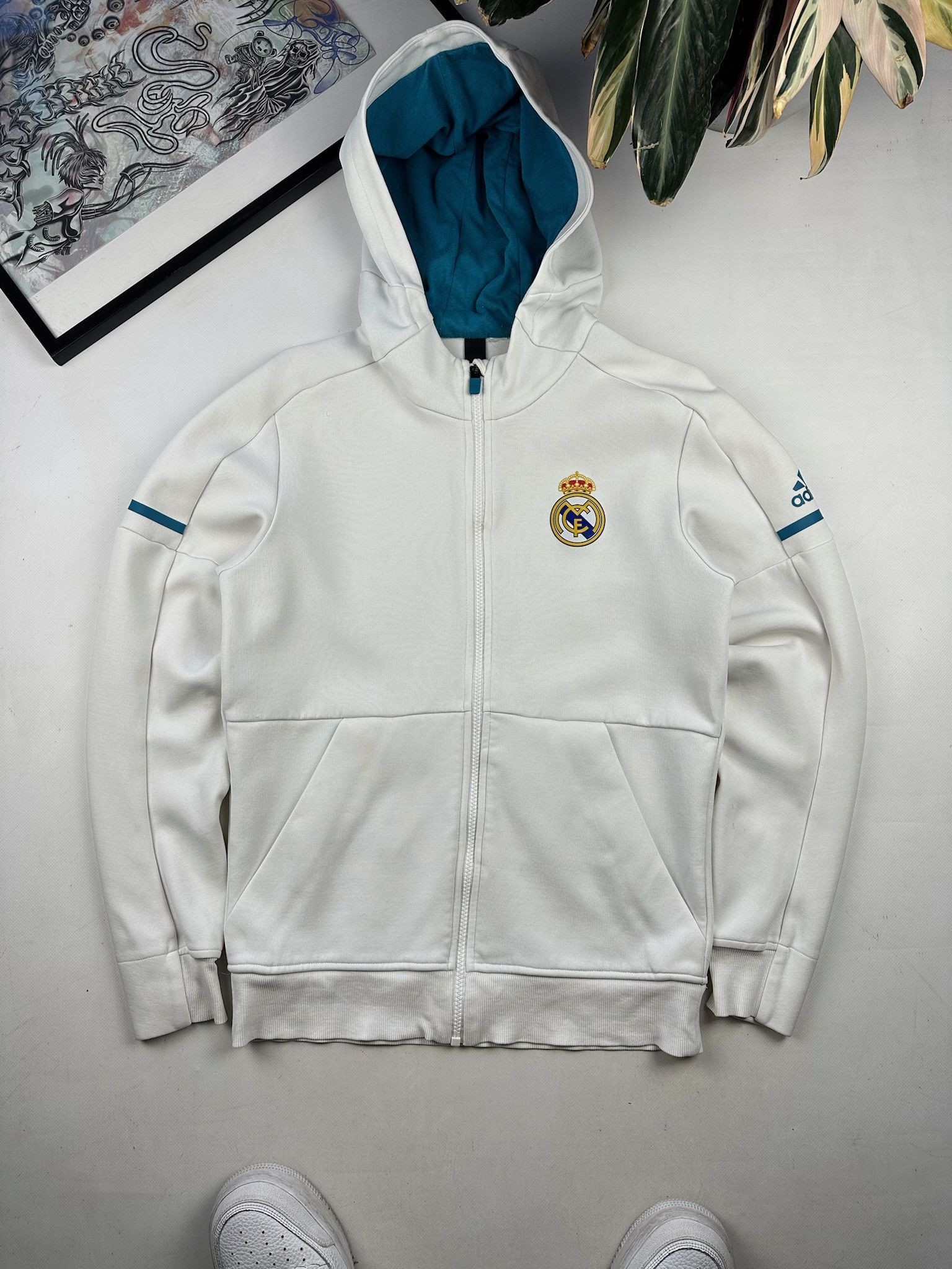Adidas Vintage Real Madrid Zip Hoodie Soccer Jersey Football Rare Size US M / EU 48-50 / 2 - 8 Thumbnail