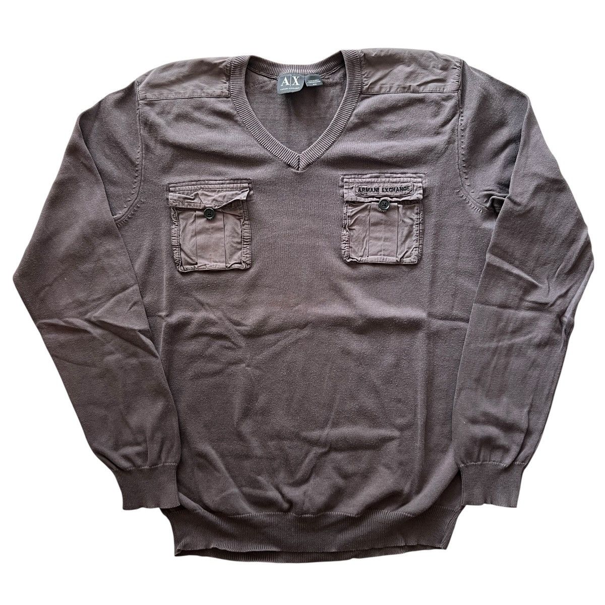 Armani Exchange Vintage 00s Armani Exchange Military Pocket Knit Size US M / EU 48-50 / 2 - 1 Thumbnail