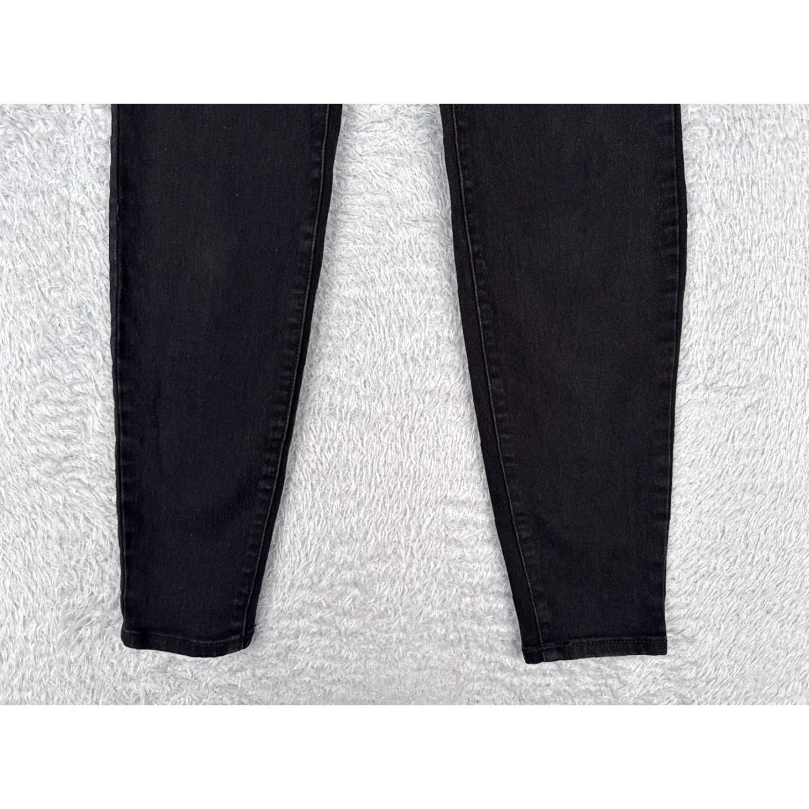 Vintage No Boundaries Jeans Juniors 3 Black Denim Skinny Mid Rise Cotton Blend 24x27 Size 26" / US 2 / IT 38 - 2 Thumbnail
