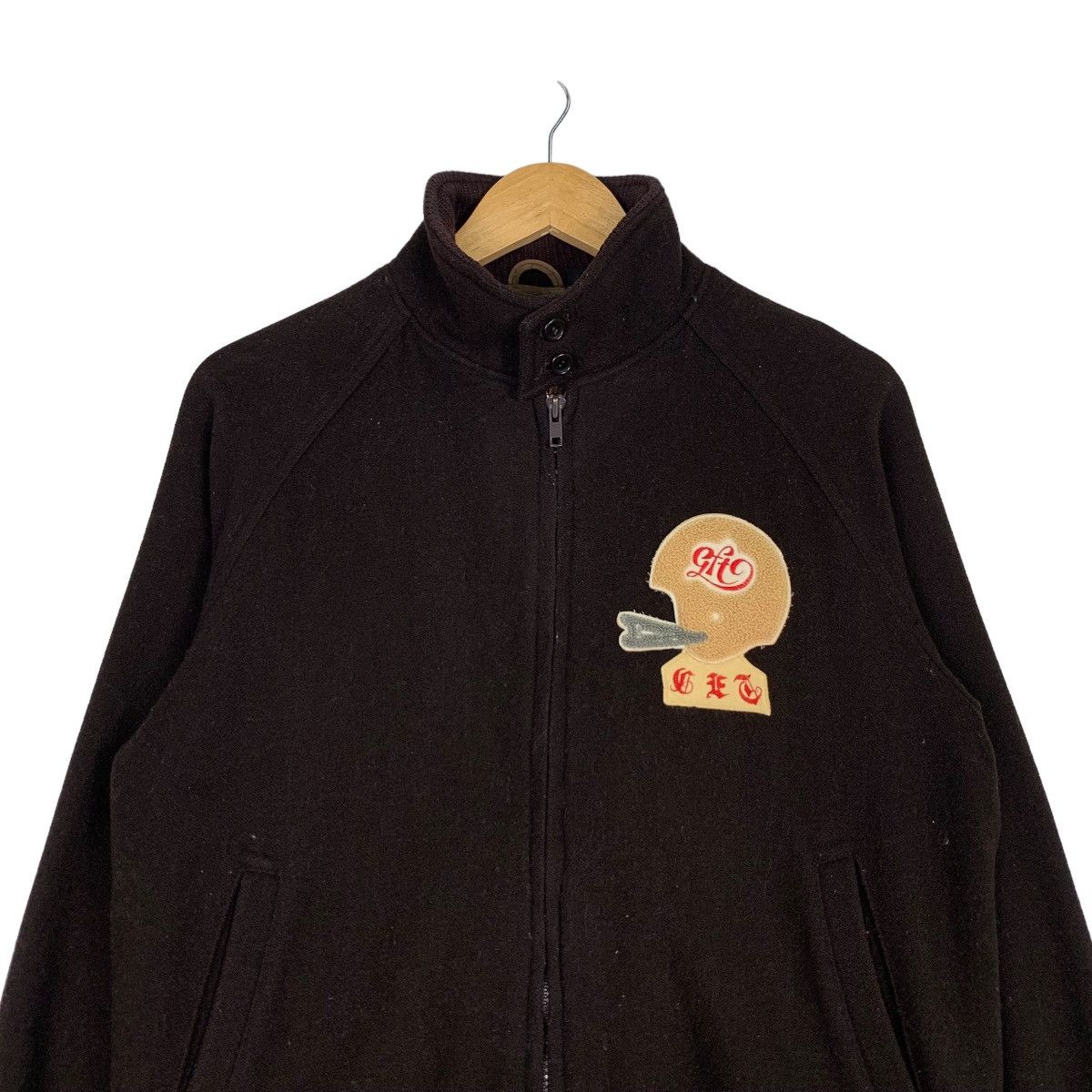 Japanese Brand KENJACK Dark Brown Wool Bomber Jacket #1069-C48 Size US L / EU 52-54 / 3 - 2 Thumbnail