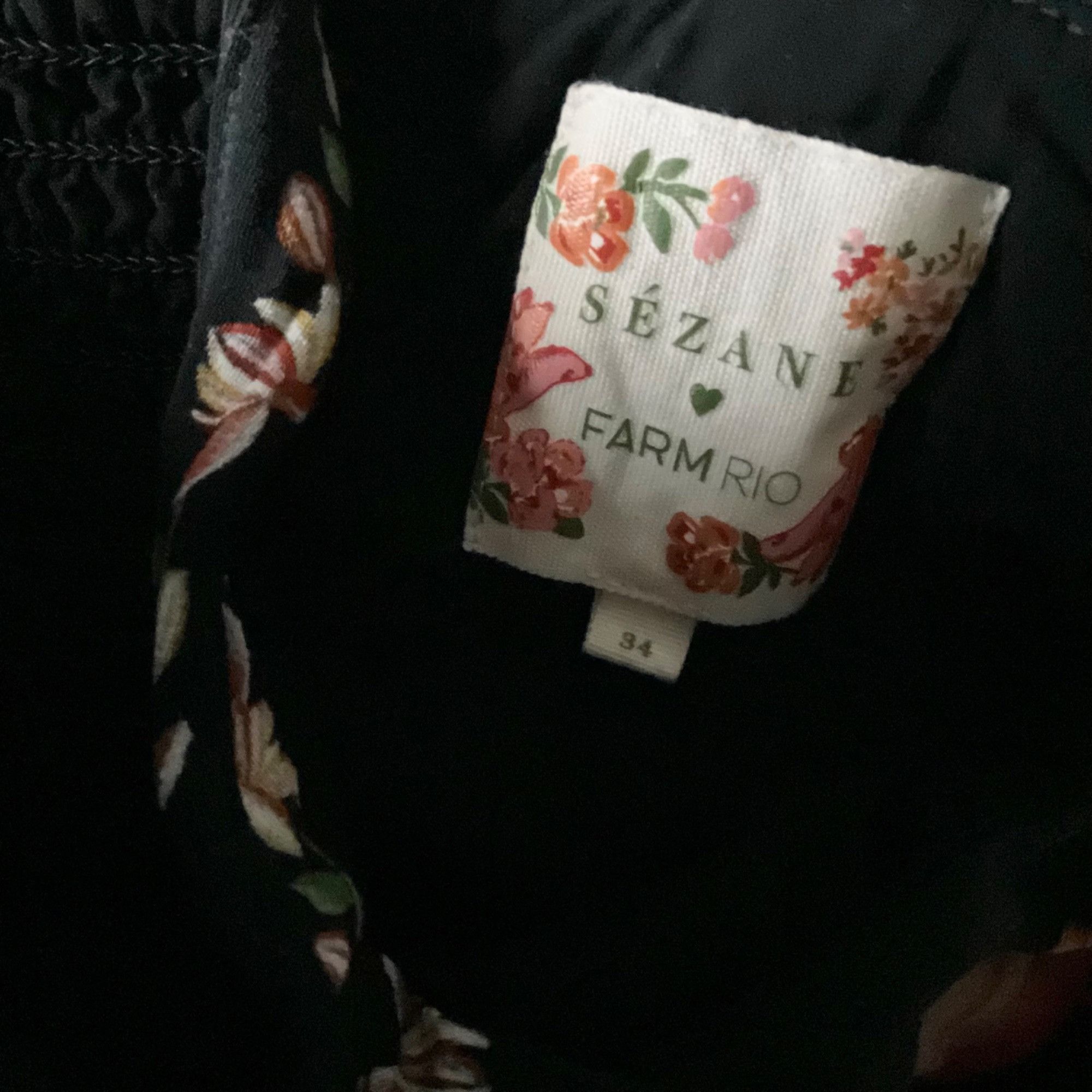 Sezane RARE SEZANE farm Rio Kleid Dorotha black yellow green mididr Size XS / US 0-2 / IT 36-38 - 4 Thumbnail