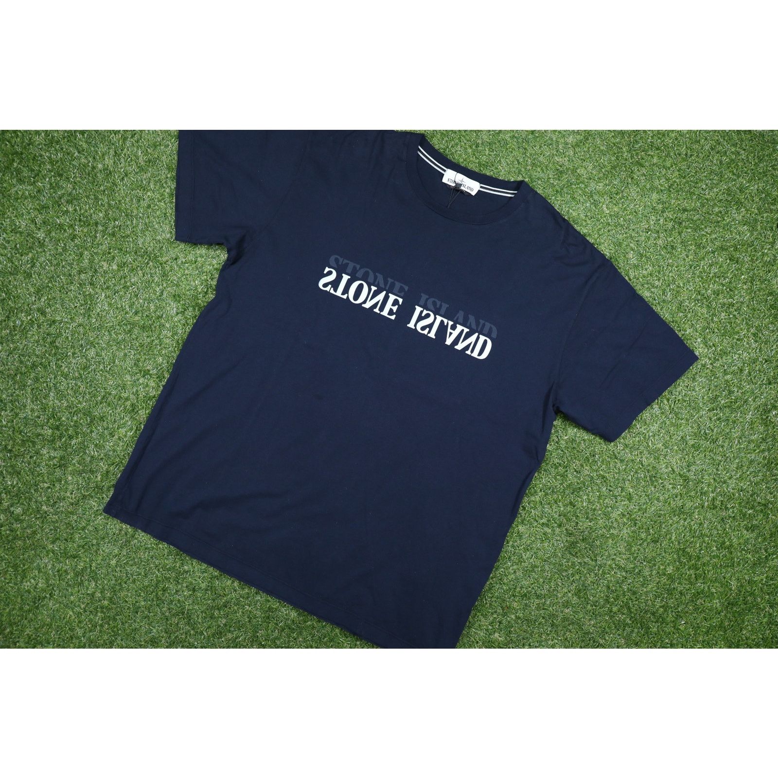 Stone Island Reflective Logo Tshirt Navy Size XXL