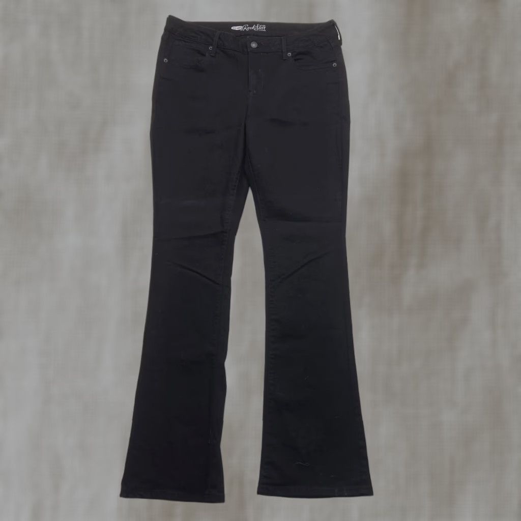Old Navy VINTAGE Old Navy Rock Star Jeans Straight Fit Adult Women's Size 14 Black Denim Casual Pants Size 36" / US 14 / IT 50 - 1 Thumbnail