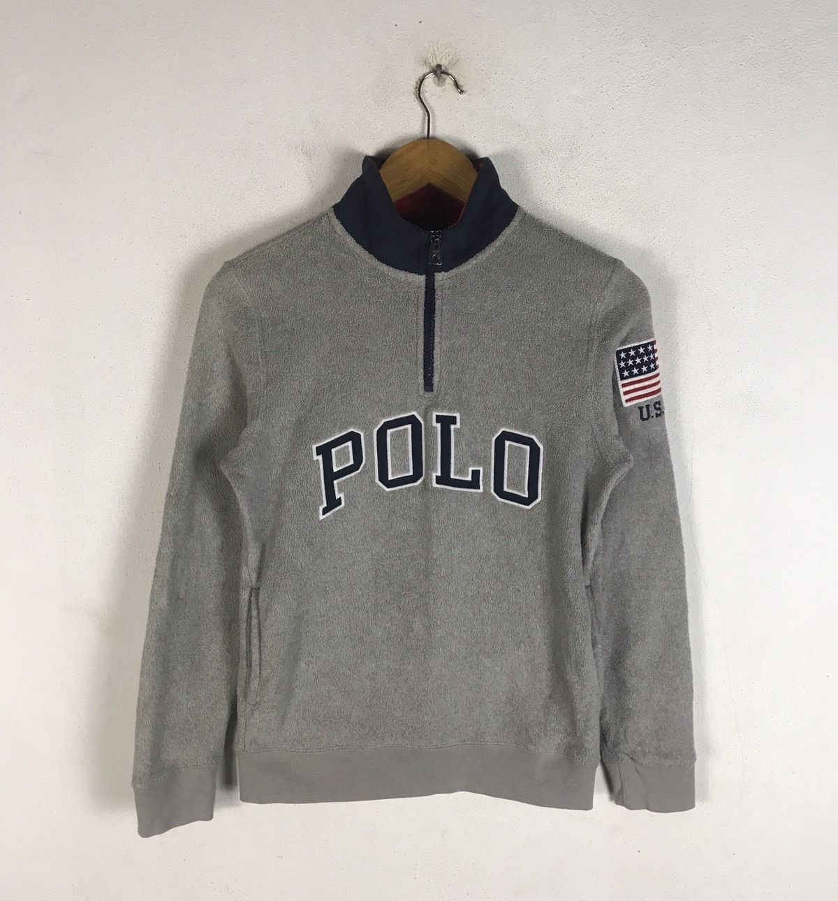 Polo Ralph Lauren × RRL Ralph Lauren × Ralph Lauren 🔥Rare🔥Polo Ralph Lauren Big Logo Fleece Half Zip Sweatshirt Size US S / EU 44-46 / 1 - 1 Thumbnail