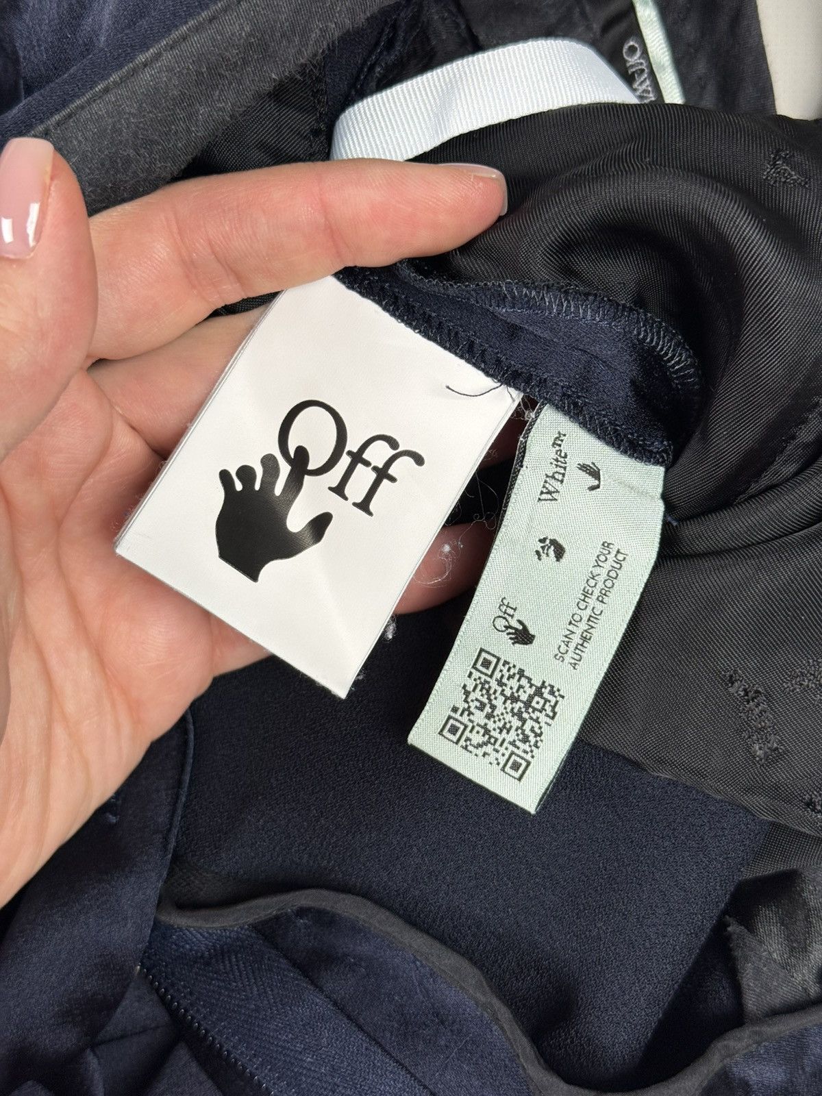 Off-White Off White Men’s Satin Dress Pants “Staff” Logo Trousers Size US 32 / EU 48 - 16 Thumbnail
