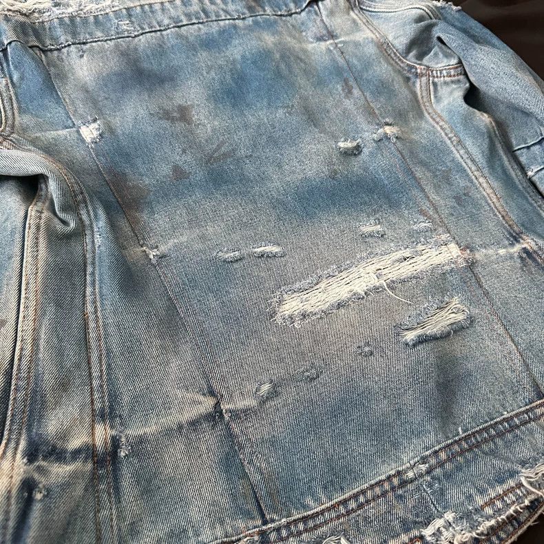 Amiri Amiri 15AW Destroyed Denim Trucker Jacket Size US M / EU 48-50 / 2 - 4 Thumbnail