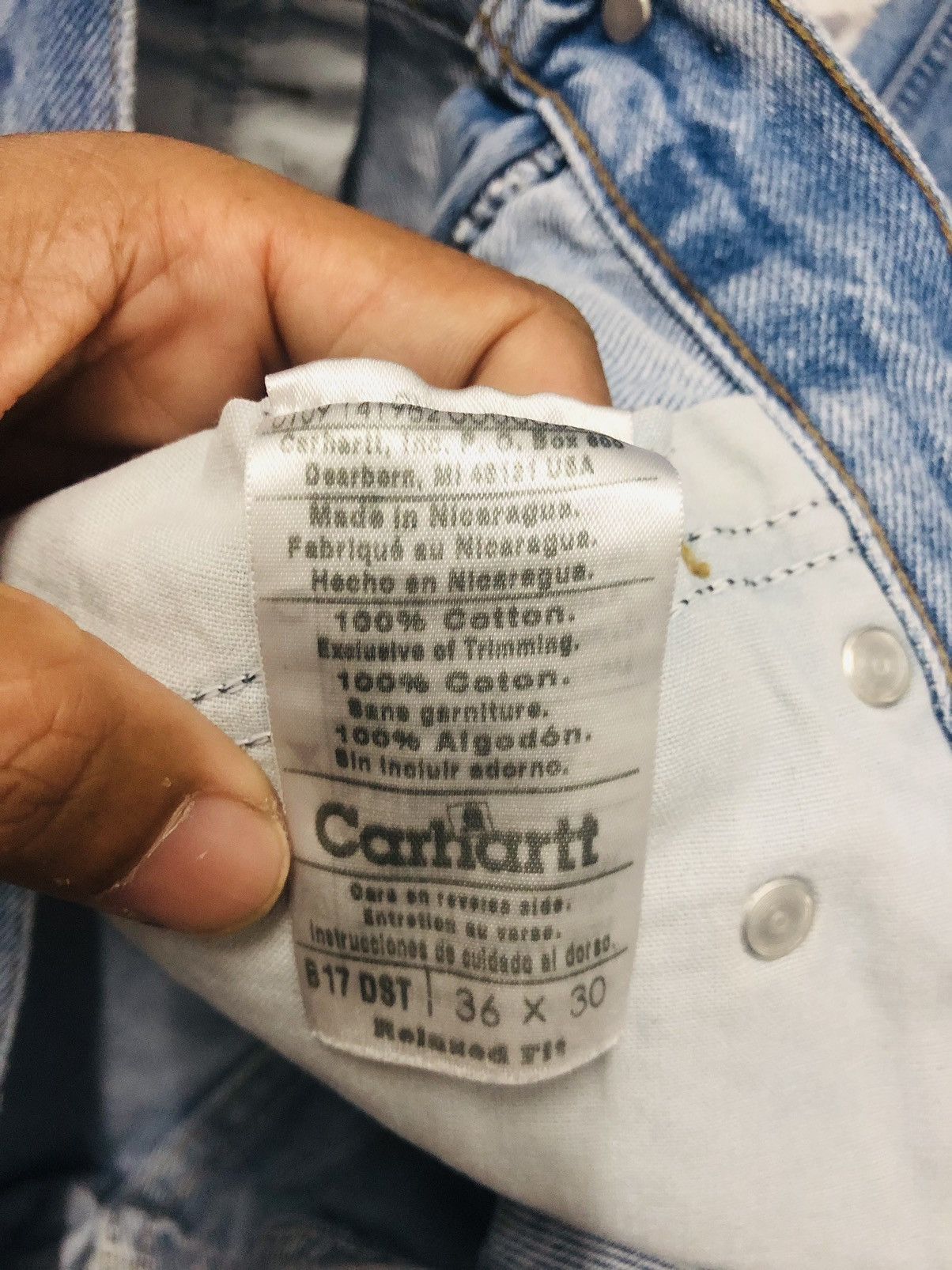 Carhartt × Vintage Vintage distressed carhatt baggy jeans Size US 34 / EU 50 - 9 Thumbnail