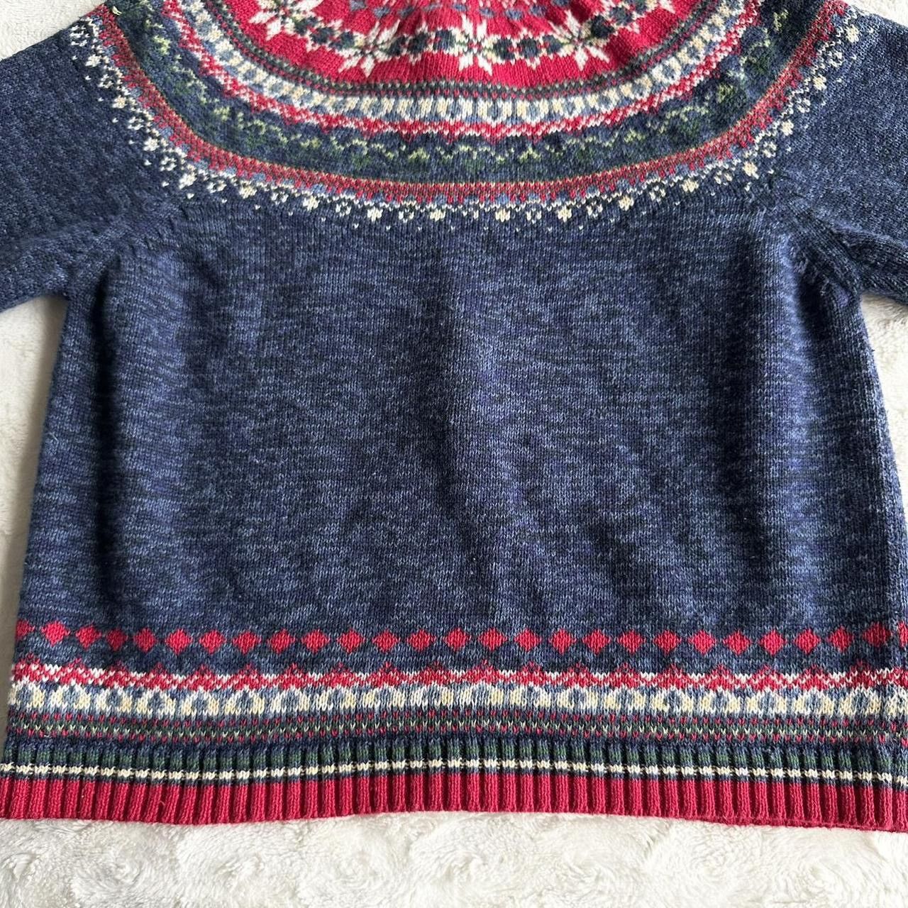 Other Vintage Fair Isle Cardigan Sweater Womens Medium Blue Zip Size M / US 6-8 / IT 42-44 - 6 Thumbnail