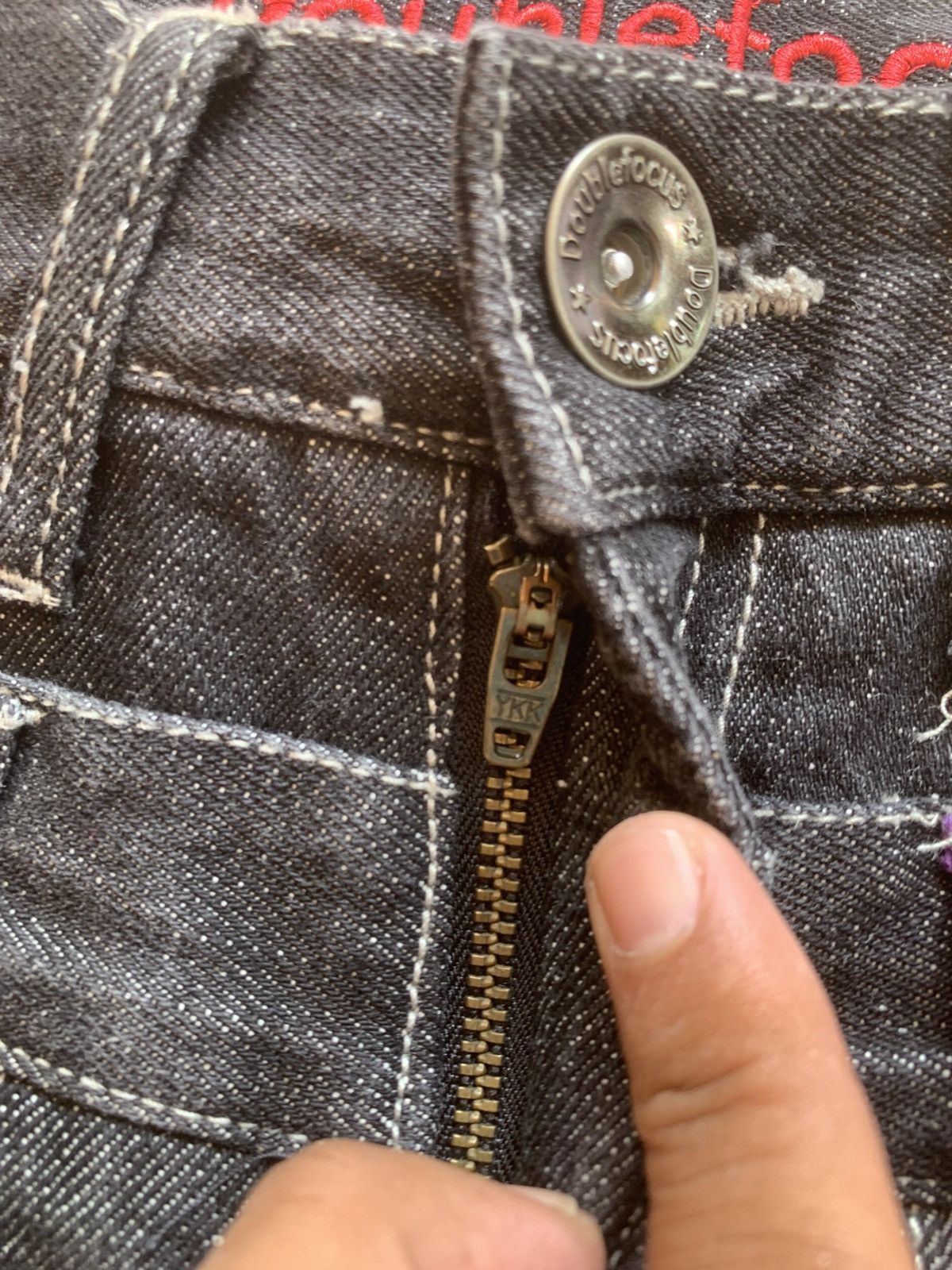 Japanese Brand Y2k Punk Double Focus Double Waist Whisker Bondage Jeans Size US 30 / EU 46 - 9 Thumbnail