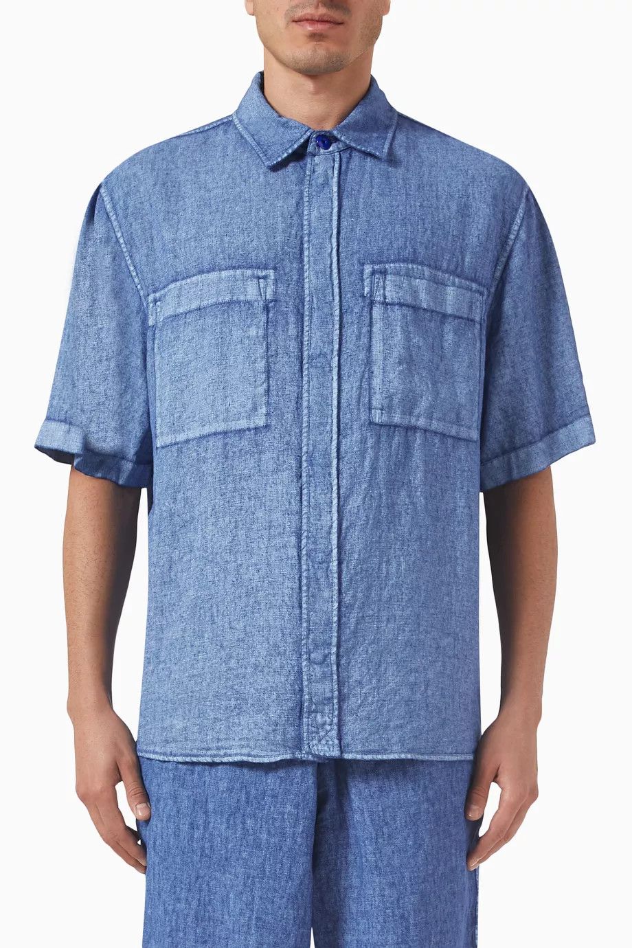 Burberry o1y0426 Solid Color Shirt in Blue Size US XL / EU 56 / 4 - 1 Thumbnail