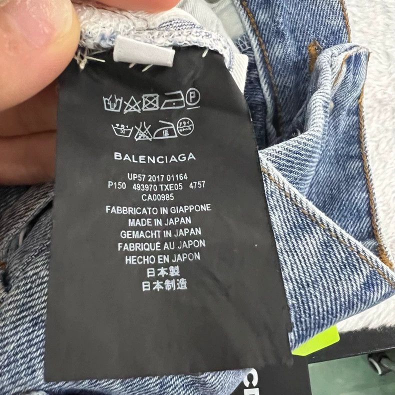 Balenciaga Balenciaga Blue Barrage Logo Denim Pants Size US 26 / EU 42 - 3 Thumbnail