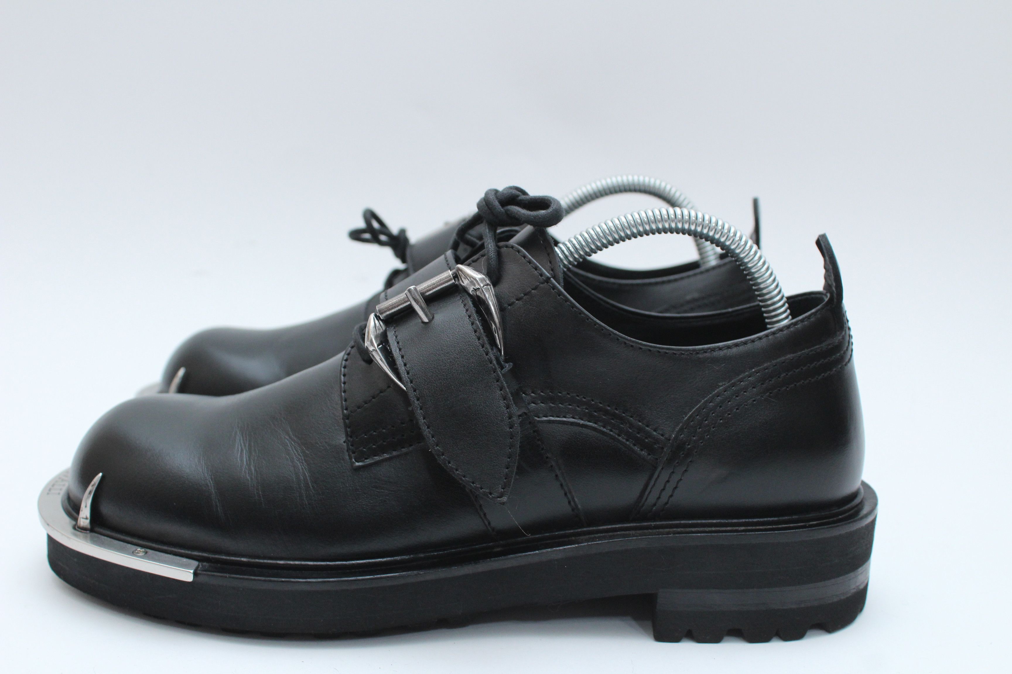 Roberto Cavalli Roberto Cavalli Tiger Tooth Leather Derby Shoes Size US 8 / EU 41 - 8 Thumbnail