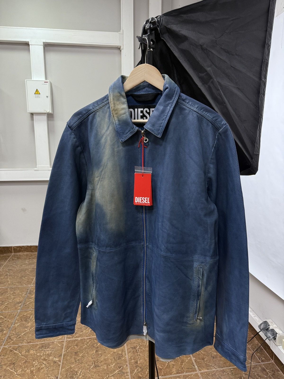 ❗️NEW 🇺🇸 Diesel Leather Jacket L-Clime Giacca Rare NWT