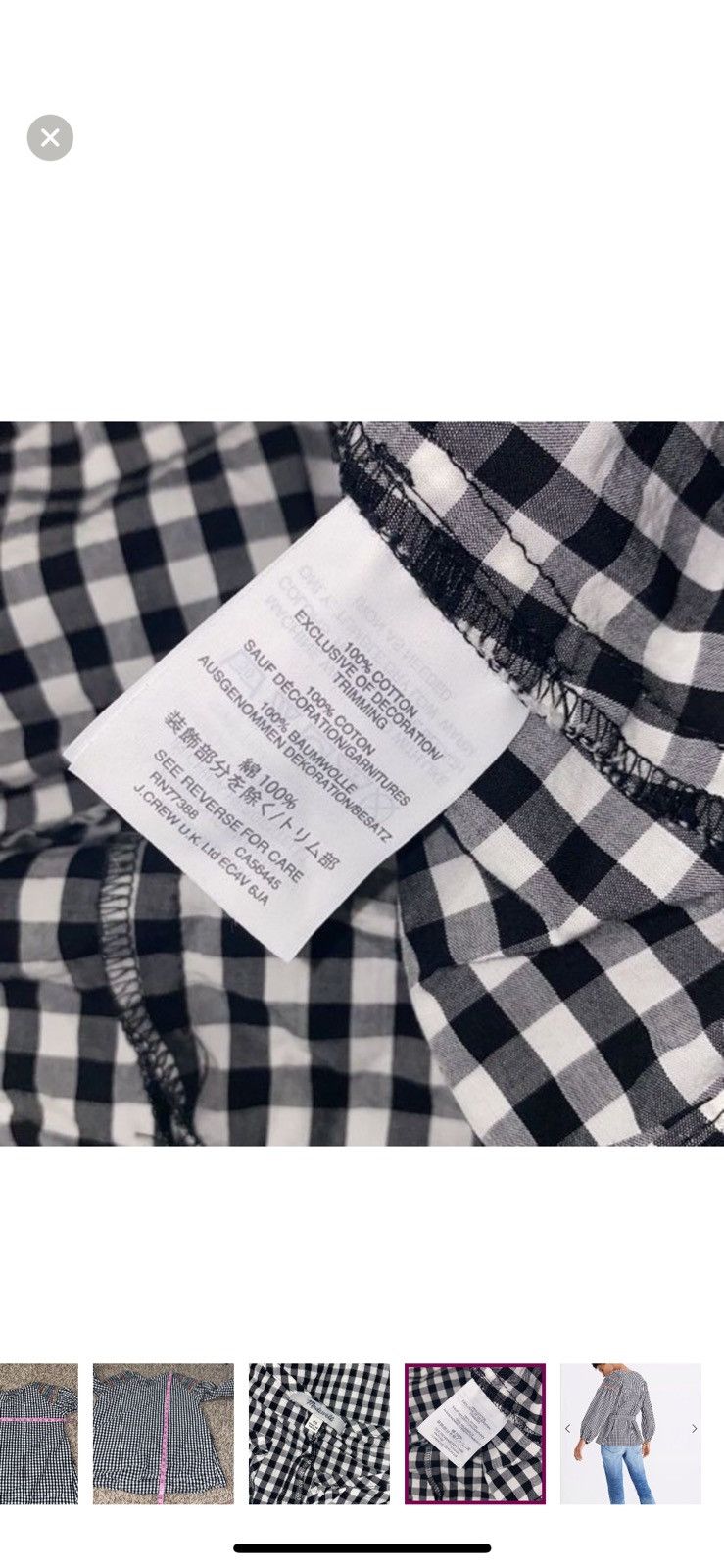 Madewell Madewell XS smocked gingham top Size XS / US 0-2 / IT 36-38 - 7 Thumbnail