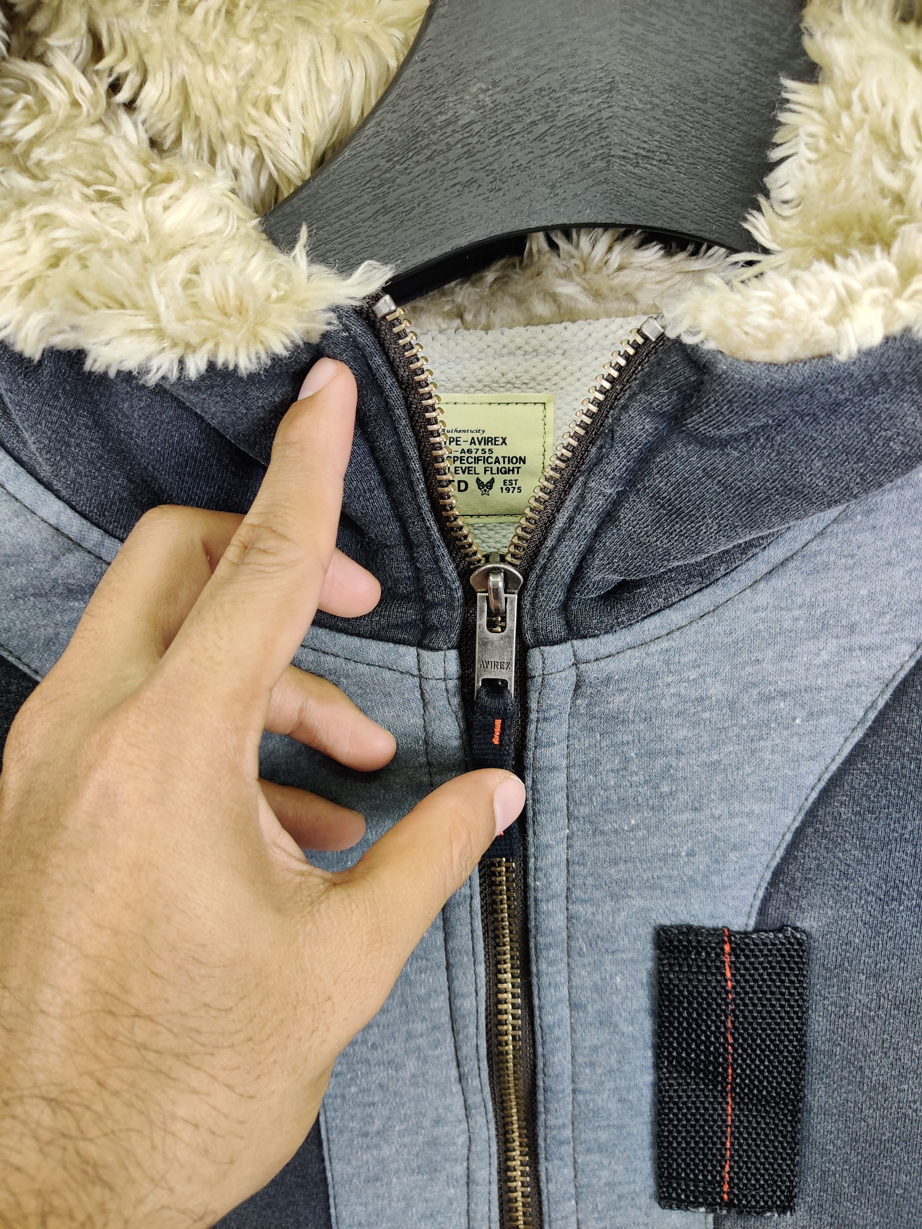 Avirex Vintage Avirex USA Flight Fur Zipper Hoodie Jacket Size US M / EU 48-50 / 2 - 3 Thumbnail