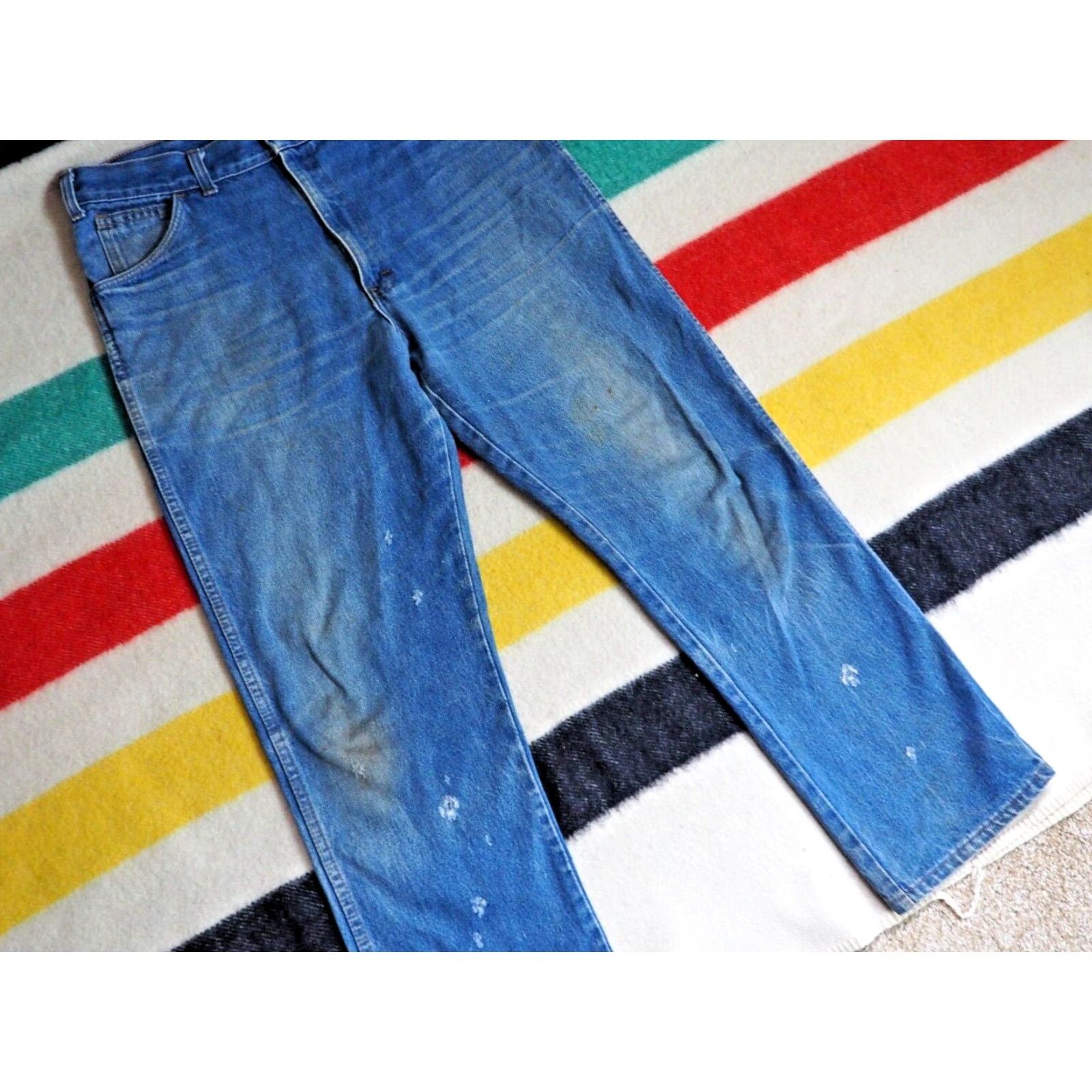 Vintage VINTAGE 70s KEY Saddle King Denim Jeans 34x29 Blue Distressed USA 1970s Grunge Size US 34 / EU 50 - 5 Thumbnail