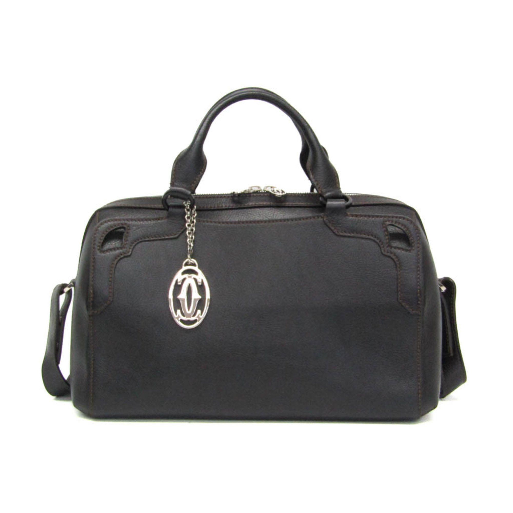 Cartier Cartier Marcello Small Boston Bag Women's Leather Boston Bag,Shoulder Bag Black Size ONE SIZE - 1 Thumbnail