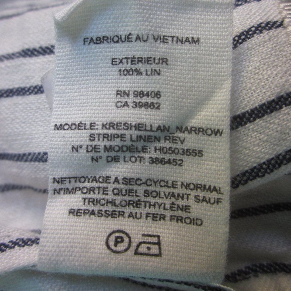 Theory Theory Womens Striped Lace Up Back Linen Tank Size Petite Small Size XS / US 0-2 / IT 36-38 - 5 Thumbnail