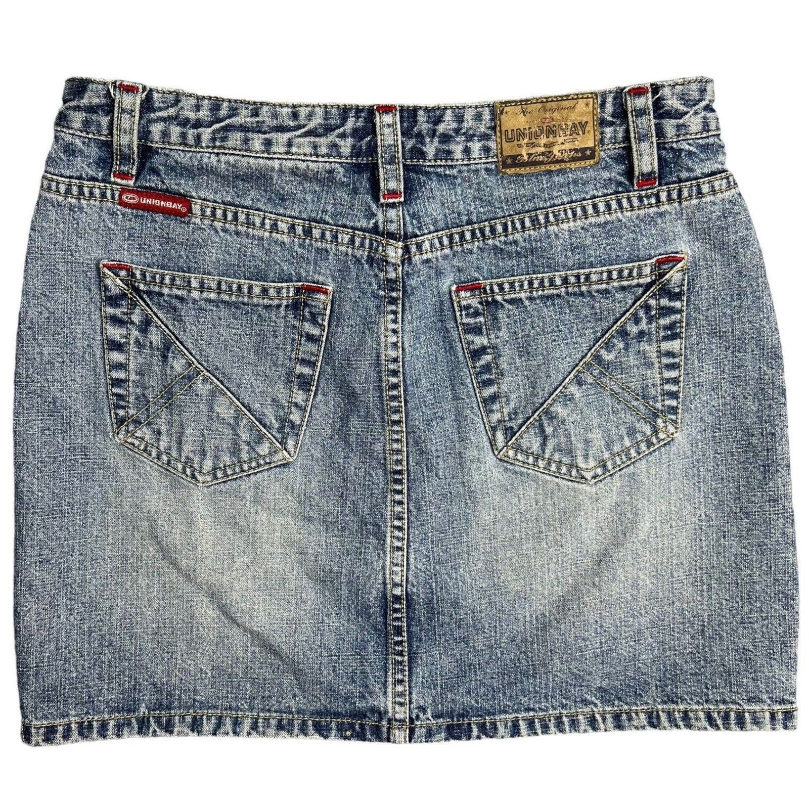 UNIONBAY Y2K Union Bay Denim Jean Mini Skirt Size 3 Size 26" / US 2 / IT 38 - 4 Thumbnail