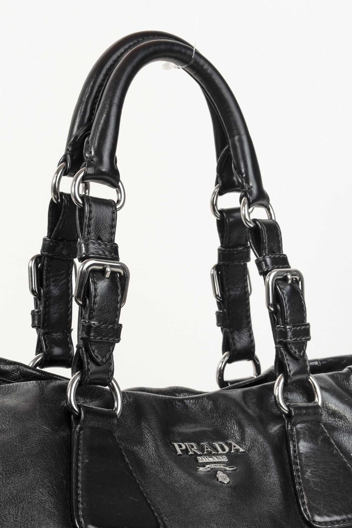Prada Prada Medium Nero Soft Calf Leather Tote Bag Size ONE SIZE - 7 Thumbnail