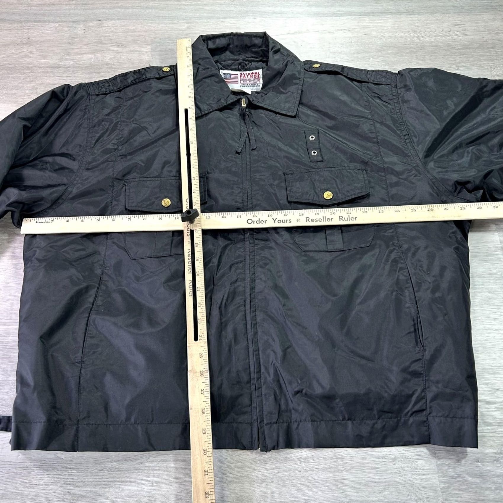 Vintage National Patrol Jacket Mens 2XL Black Nylon Bomber Insulated Lined Duty Jacket Size US XXL / EU 58 / 5 - 6 Thumbnail