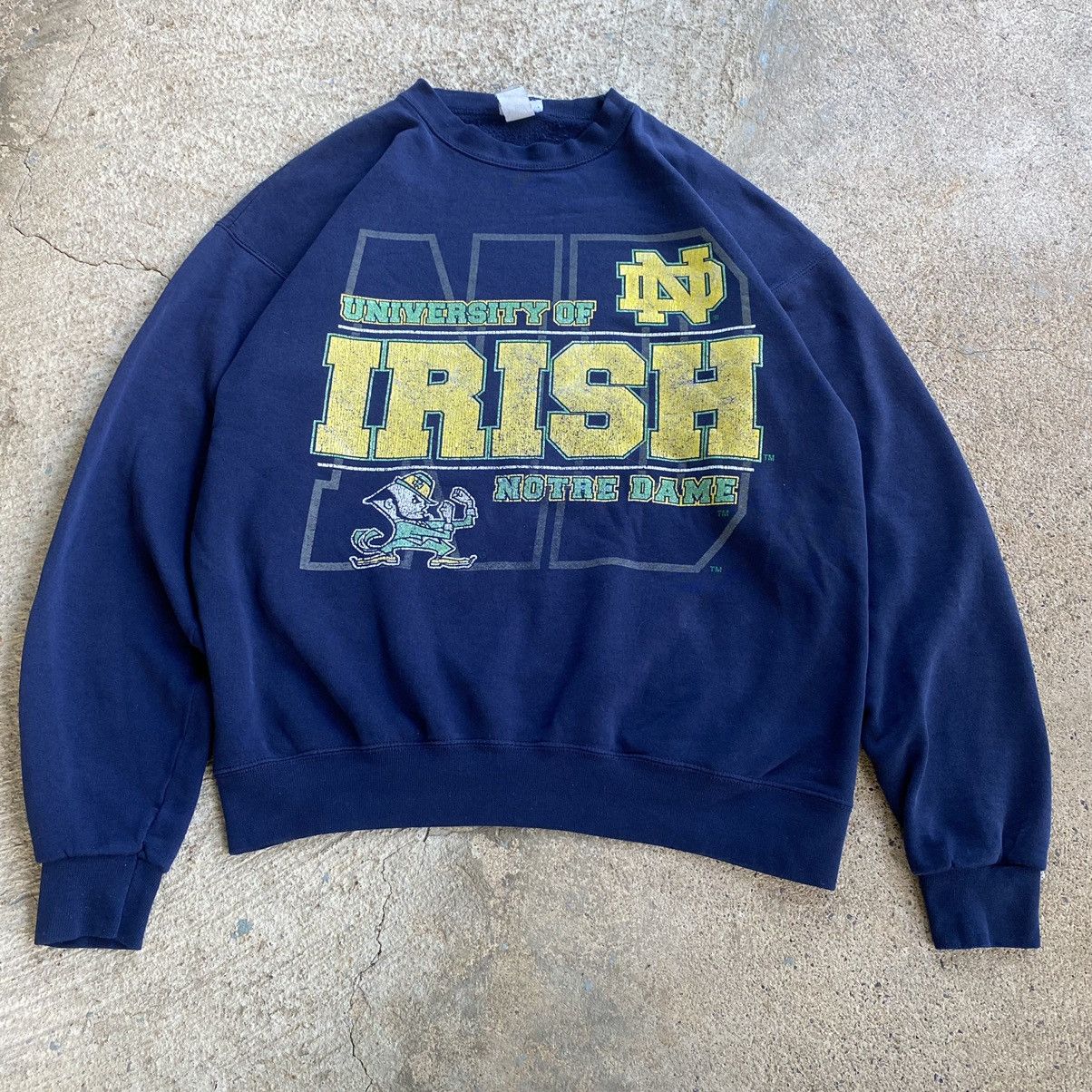 Japanese Brand × Vintage Vintage 90’s Notre Dame Fighting Irish Faded Sweatshirt Size US L / EU 52-54 / 3 - 2 Thumbnail