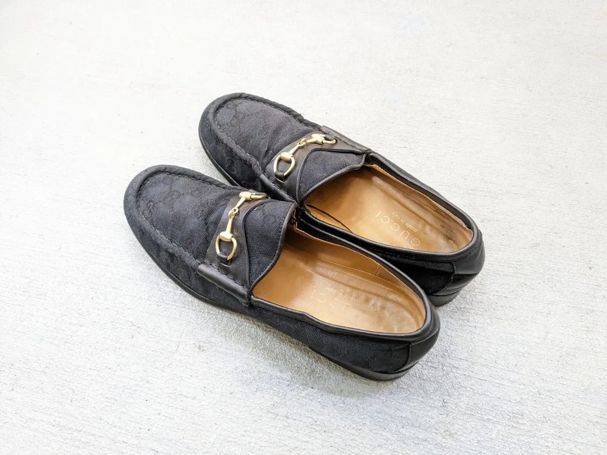 Gucci Gucci Horsebit Loafers Black 8.5 Canvas Monogram Leather Fur Size US 8.5 / IT 38.5 - 14 Thumbnail