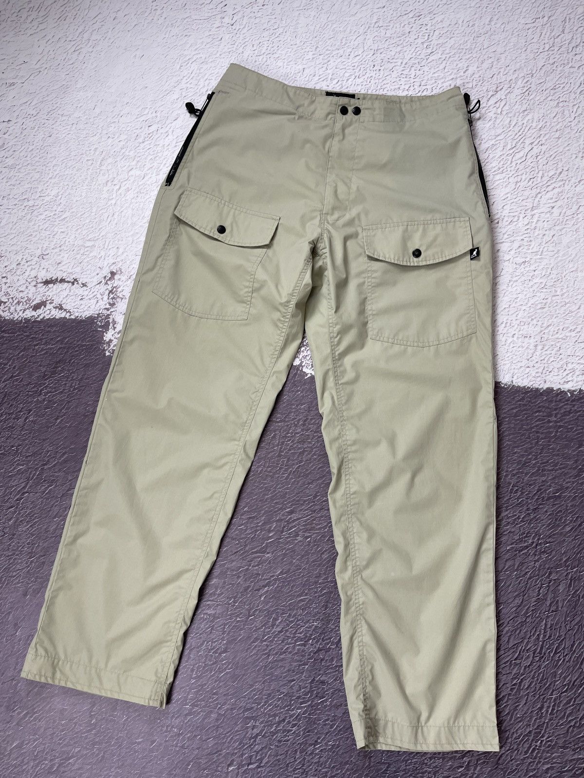 Kangol Kangol vintage utility beige cargo buckle back pants size L Size US 34 / EU 50 - 1 Thumbnail