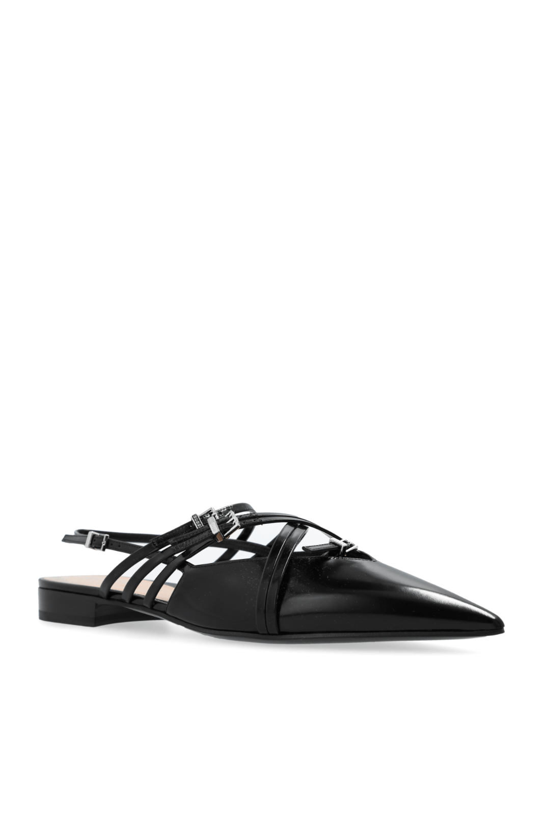 GUCCI Black Leather Strappy Ballet Flats New Authentic
