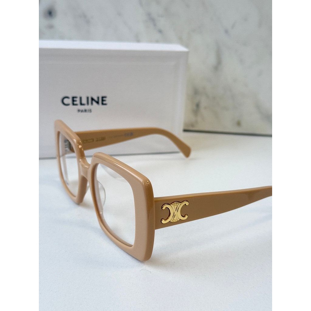 Celine NEW Celine CL50121I Triomphe Eyeglasses Frames Beige Size ONE SIZE - 4 Thumbnail