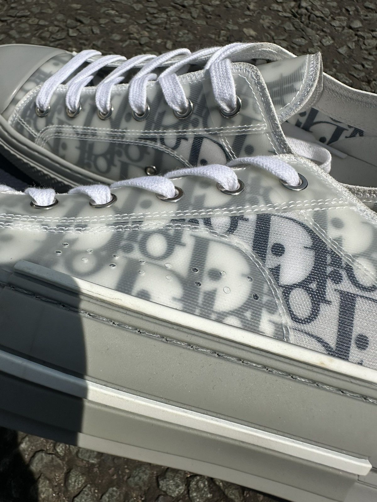 Dior Dior B23 Low White Navy Oblique Size US 10 / EU 43 - 5 Thumbnail