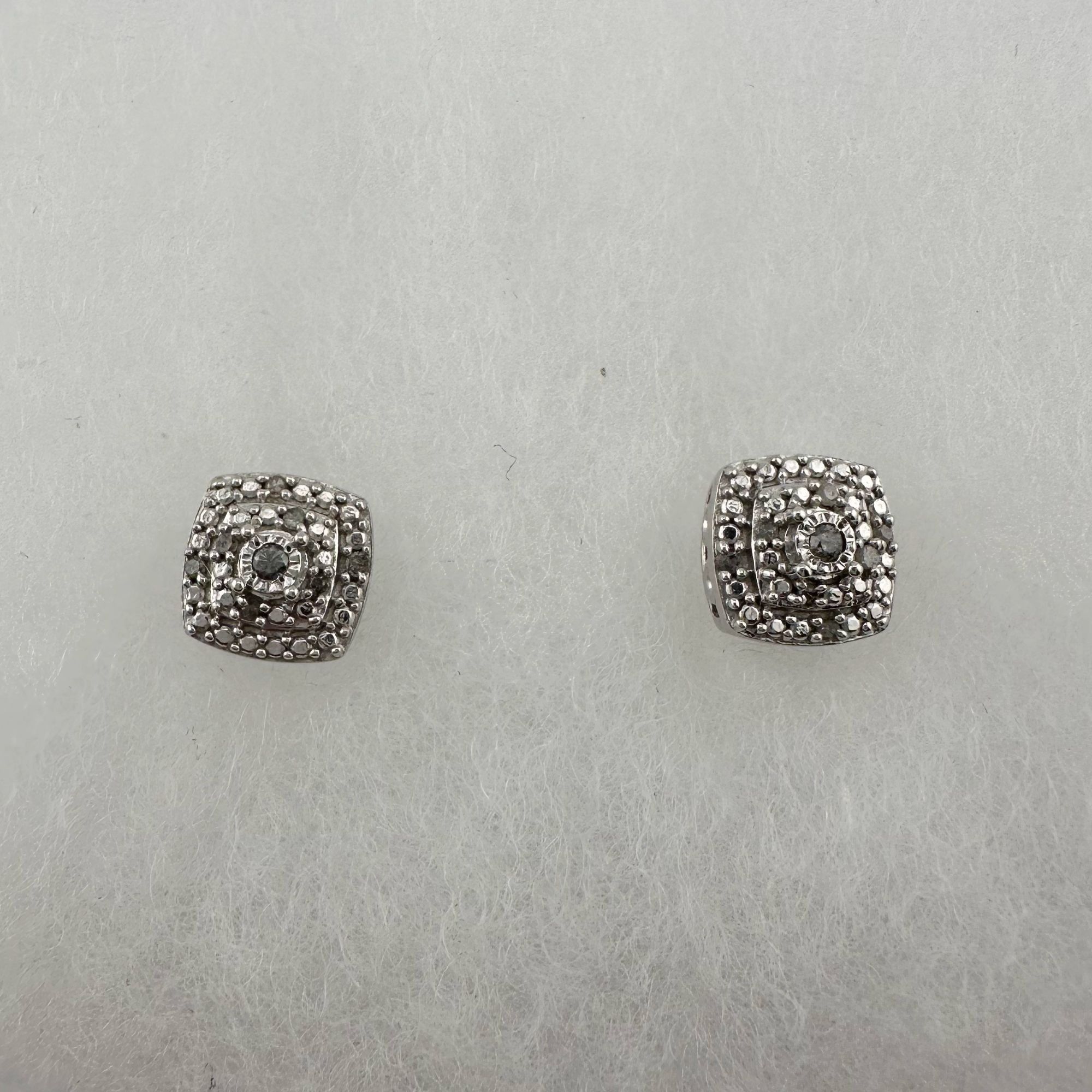 Other Natural Diamond Cushion Cut Stud Earrings Sterling Size ONE SIZE - 5 Thumbnail
