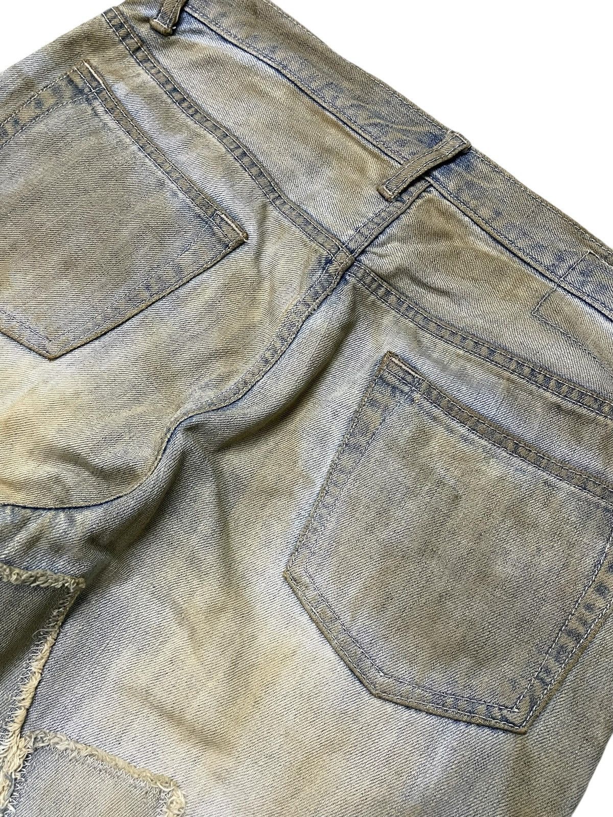 GOSTAR DE FUGA × Hysteric Glamour × Junya Watanabe 6RageBlue Japan Patchwork Distressed Muddy Wash Jeans Size US 34 / EU 50 - 17 Thumbnail
