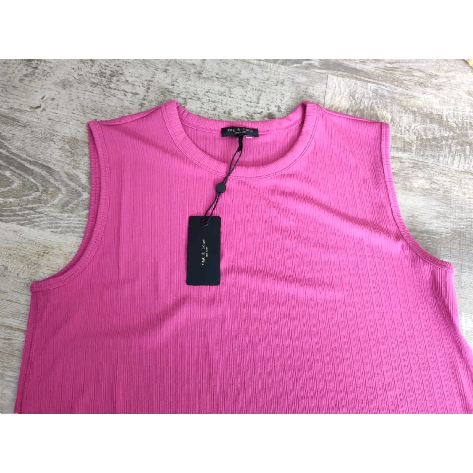 Rag & Bone rag & bone NWT Zoe Muscle Stretch Ribbed Tank Deep Pink Size S Size S / US 4 / IT 40 - 6 Thumbnail