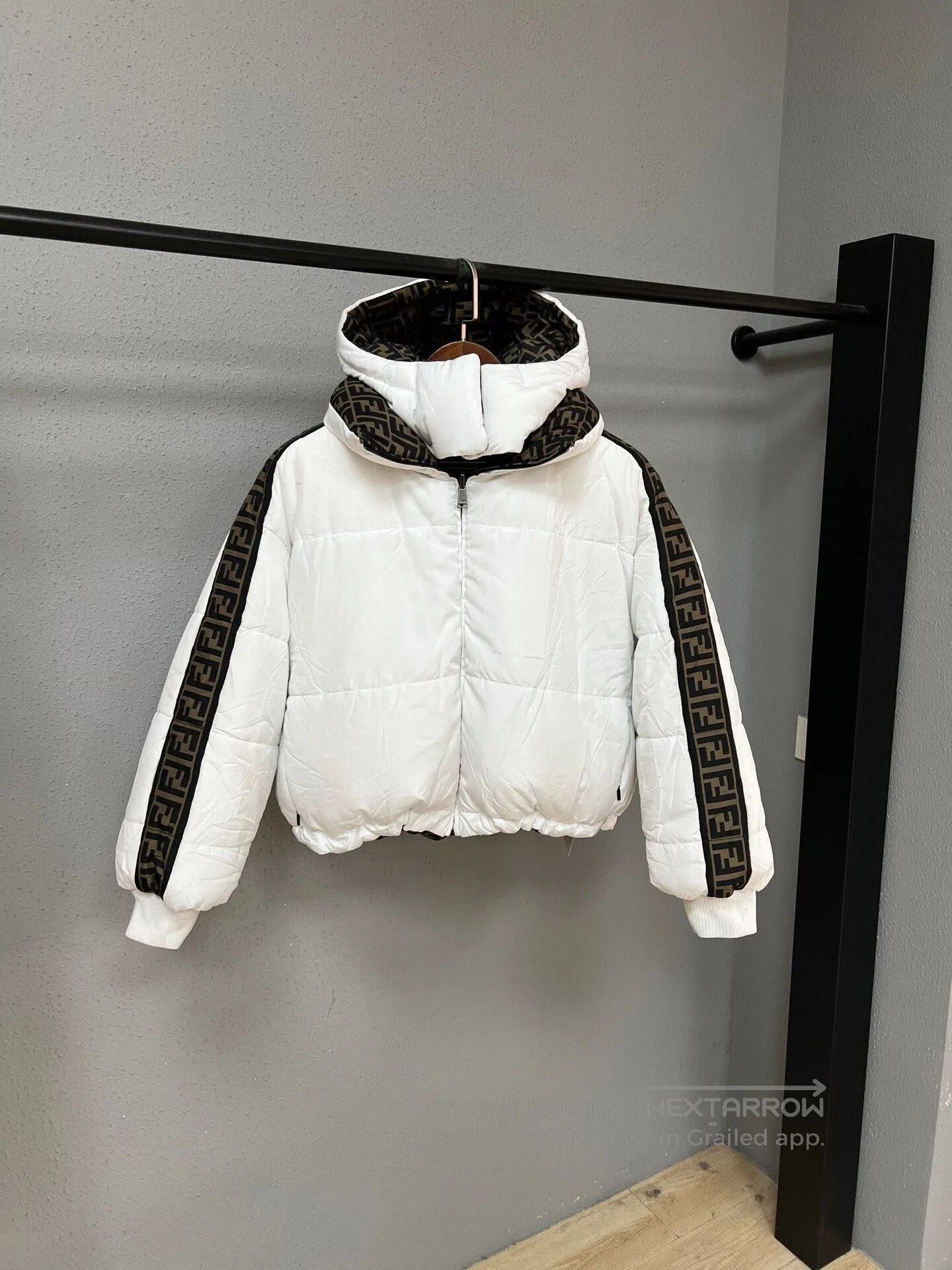 Fendi Fendi Reversible Printed Brown Down Jacket. Size M / US 6-8 / IT 42-44 - 3 Thumbnail