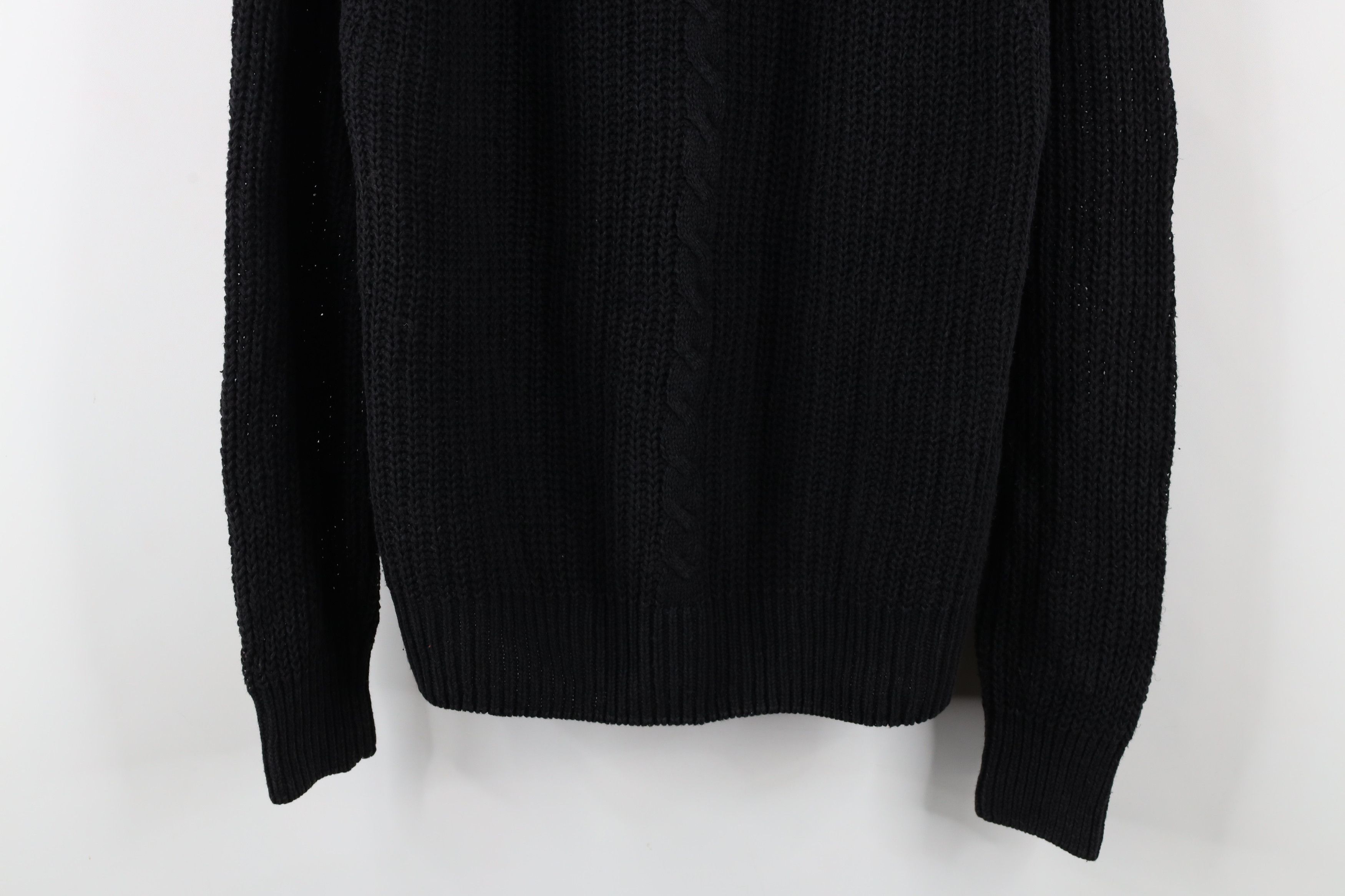 Vintage Vintage 90s Streetwear Cable Ribbed Knit Sweater Black Size US L / EU 52-54 / 3 - 3 Thumbnail