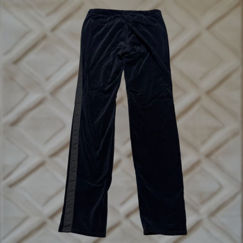 J Brand Katharine Velvet Tuxedo Striped Trouser Pants Womens 27 Black Mid Rise