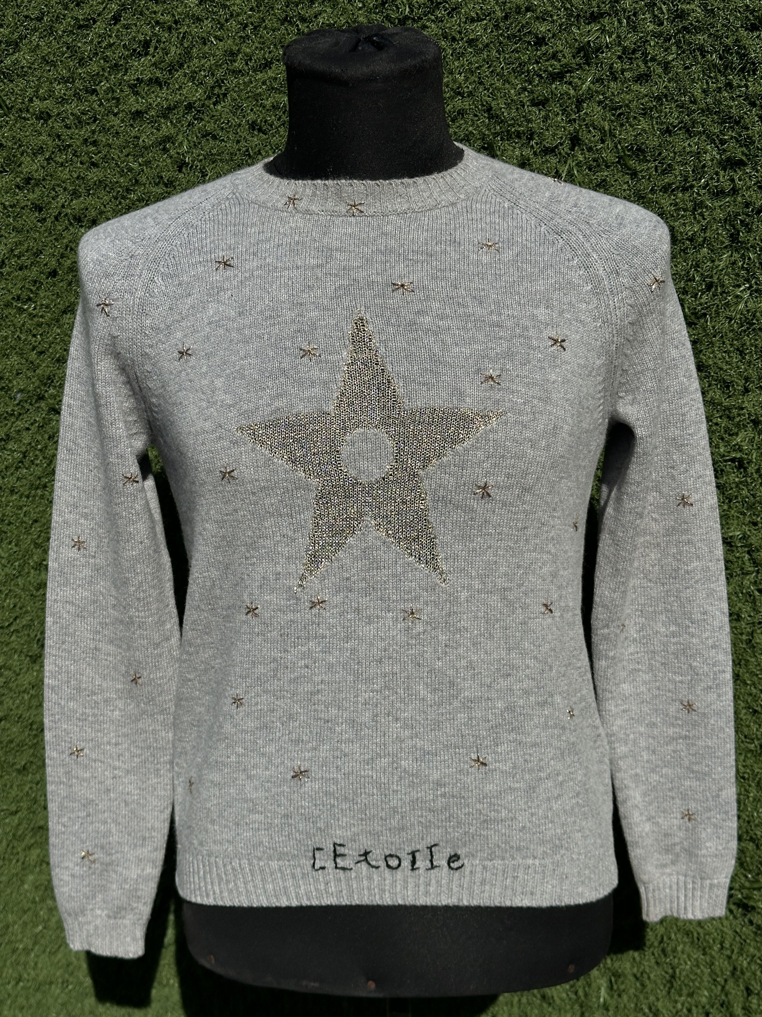 Dior Christian Dior Gray Cashmere L'Étoile Star Embroid Size 36 Size XS / US 0-2 / IT 36-38 - 10 Thumbnail