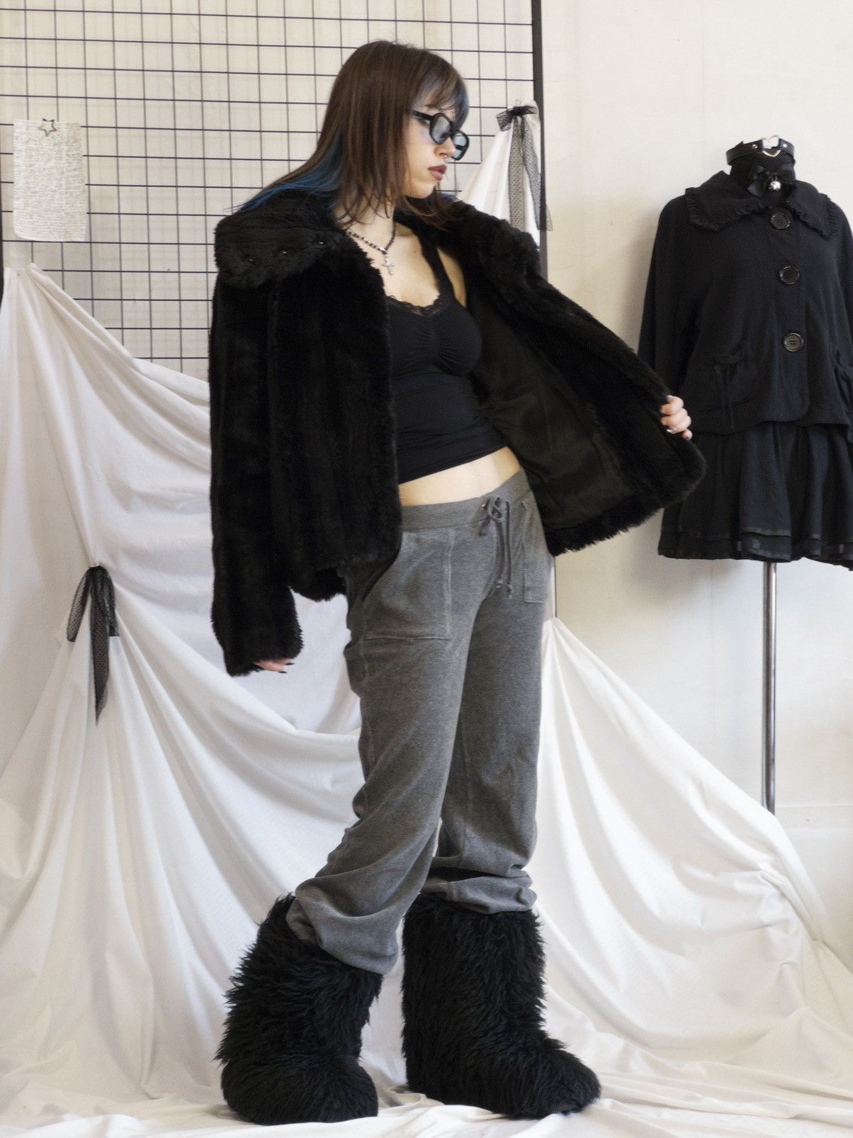 Vintage Black faux fur coat Size S / US 4 / IT 40 - 4 Thumbnail